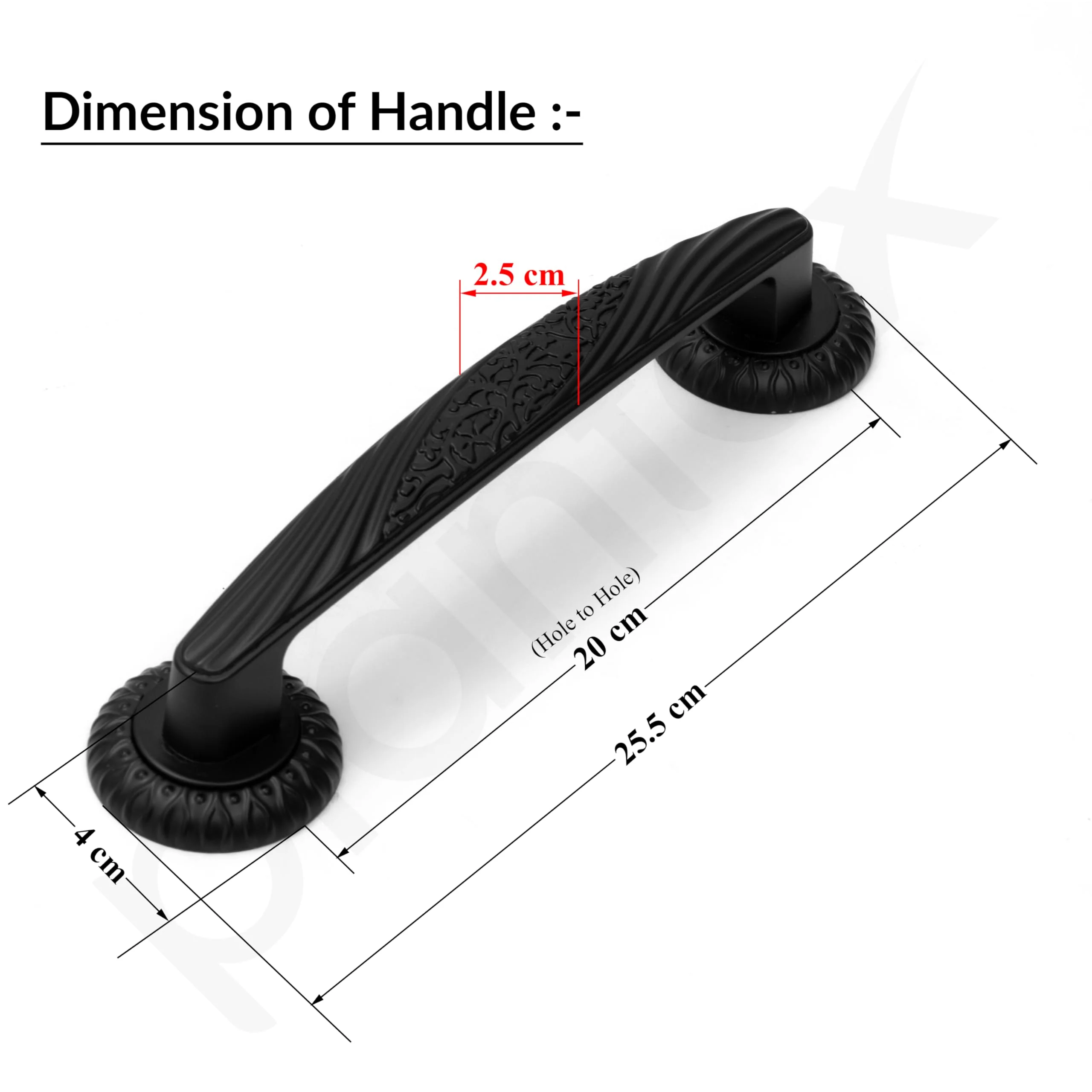 Plantex 10 Inch Main Door Handle for Wooden Doors - Pull-Push Handle Accessories (Pack of 1, Black) - Image 3