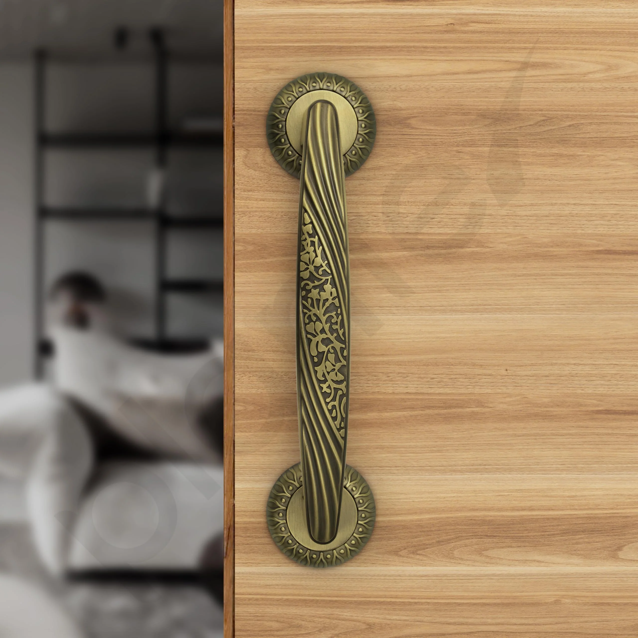 Plantex 10 Inch Main Door Handle for Wooden Doors - Pull-Push Handle Accessory (Pack of 1, Brass Antique) - Image 6