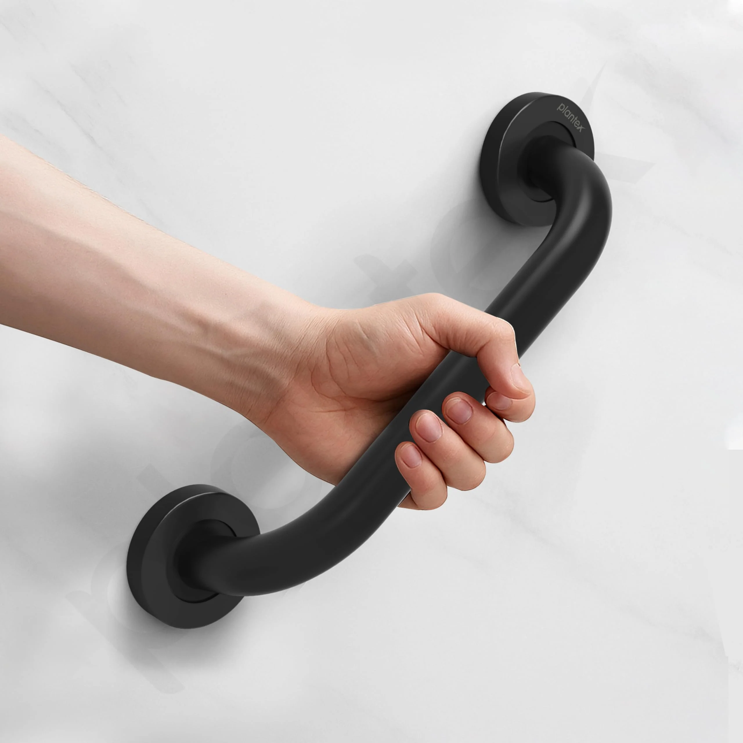 Plantex 11 Inch Stainless Steel Grab Bar for Toilet/Safety Support for Senior Citizens/Secure Bathroom Handrail/Bathroom Accessories (Black) - Image 7