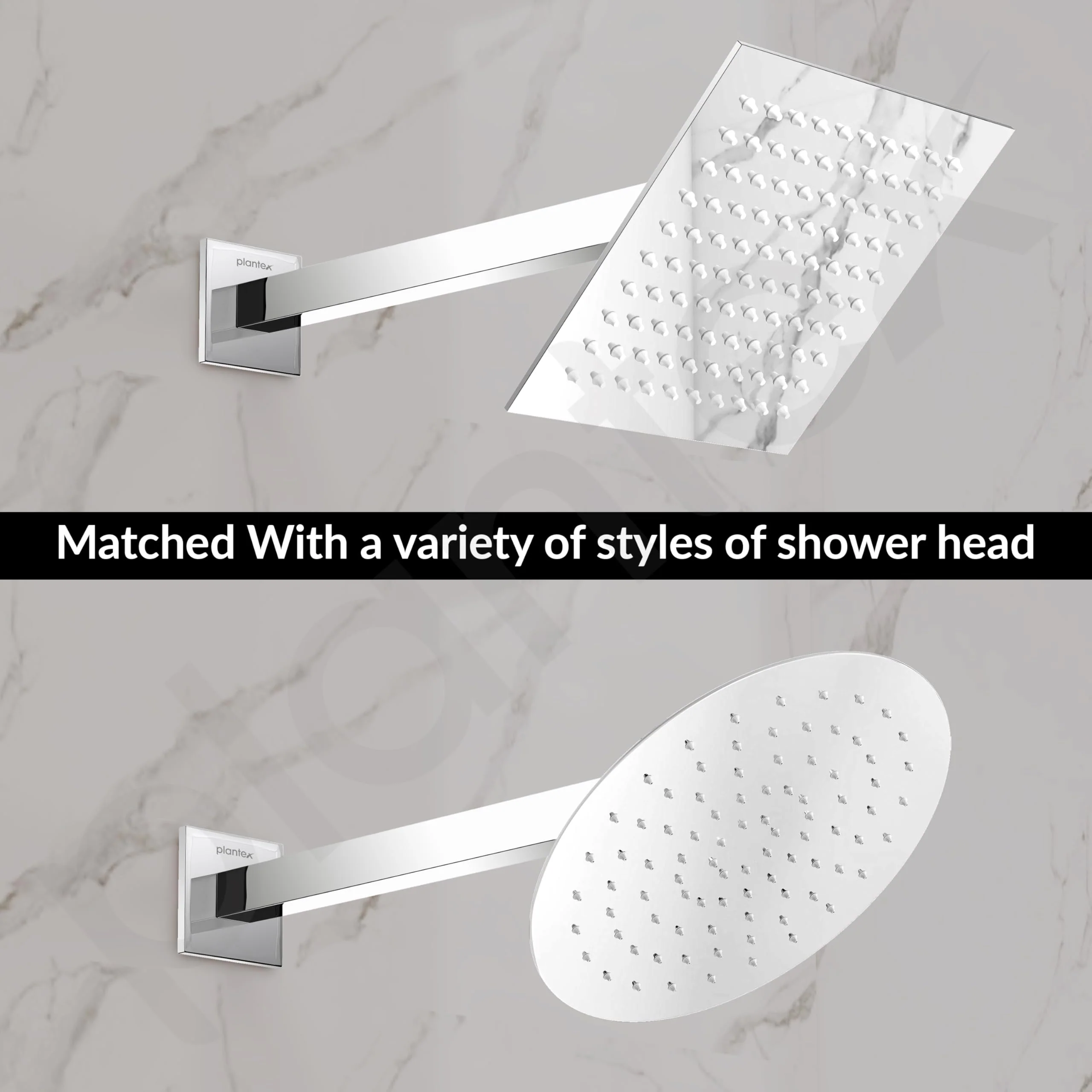Plantex 12-Inch Shower Arm for Overhead Shower/Stainless Steel Shower Pipe/Wall Mount Bathroom Fitting with ½-Inch Thread - Pack of 1 (Chrome) - Image 4