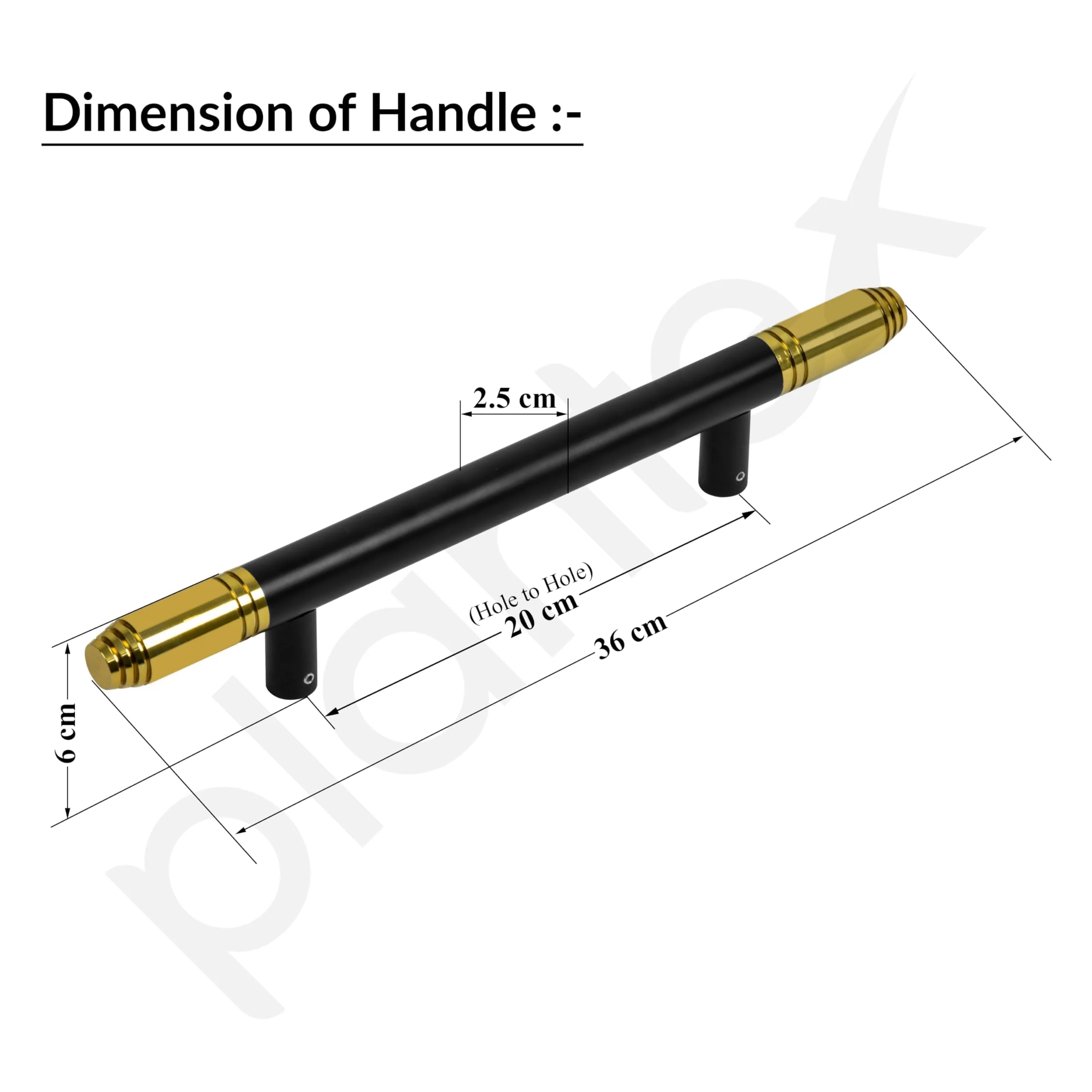 Plantex 14 Inch Door Handle for Main Door/Heavy Duty Main Door Handle/Pull Push Handle for Home/Office – Pack of 1 (112,Black & Gold) - Image 2