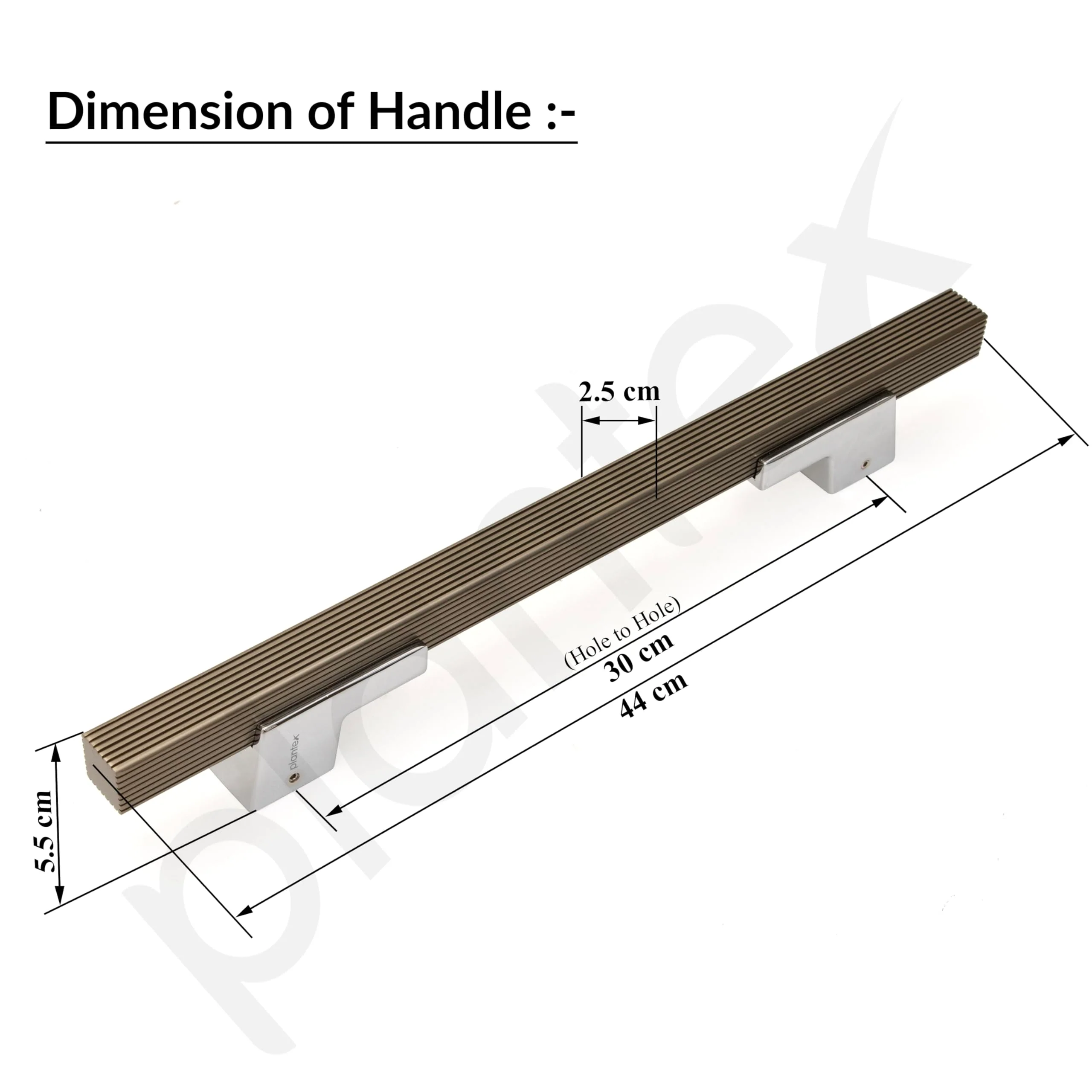 Plantex 17 Inch Main Door Handle for Wooden Doors - Pull-Push Handle Accessories (Pack of 1, Satin White, Chrome) - Image 3