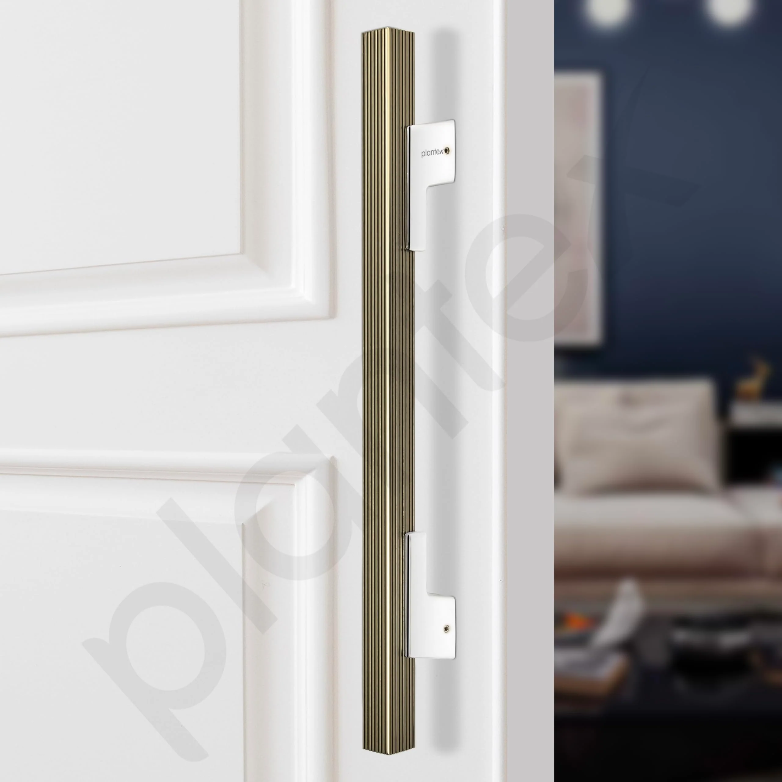 Plantex 17 Inch Main Door Handle for Wooden Doors - Pull-Push Handle Accessories (Pack of 1, Satin White, Chrome) - Image 5