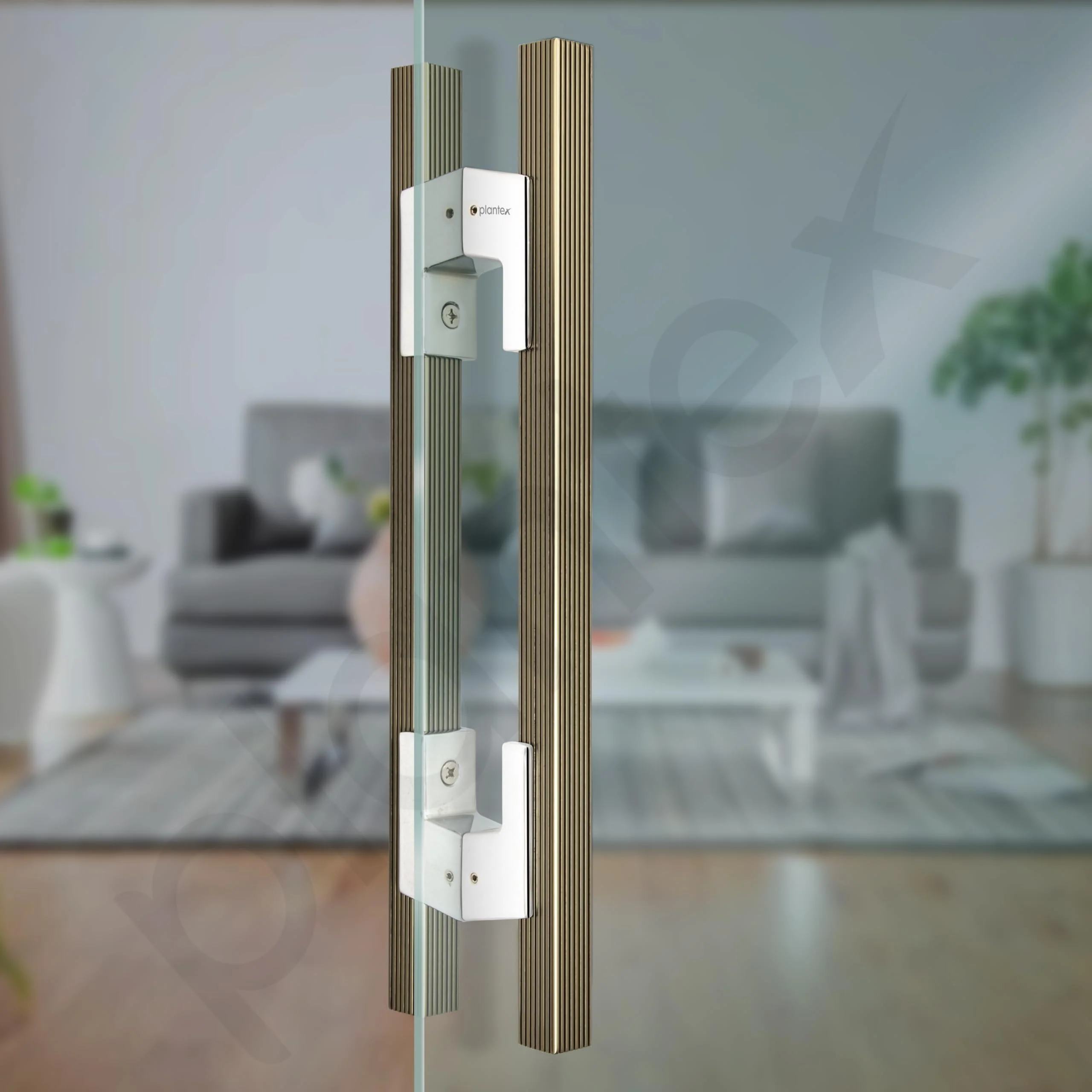 Plantex 17 Inch Main Door Handle for Wooden Doors - Pull-Push Handle Accessories (Pack of 1, Satin White, Chrome) - Image 6