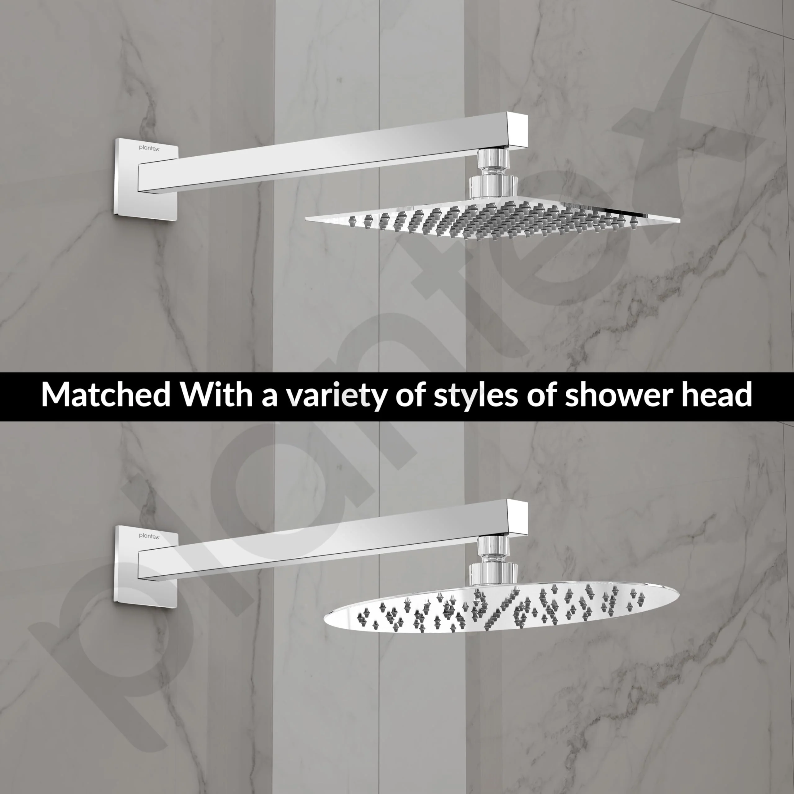 Plantex 18-Inch Shower Arm for Overhead Shower/Stainless Steel Shower Pipe/Wall Mount Bathroom Fitting with ½-Inch Thread - Pack of 1 (Chrome) - Image 5