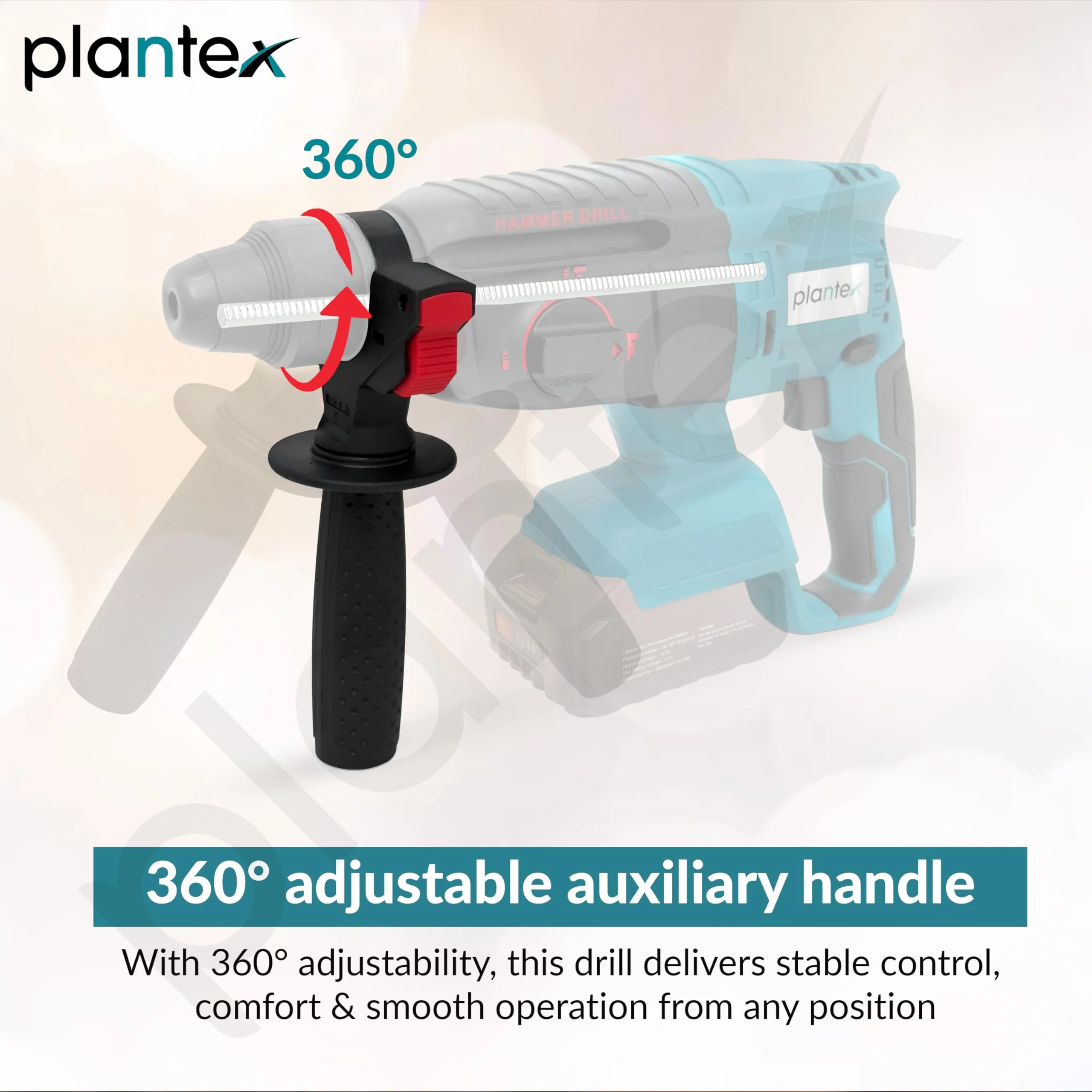 Plantex 21V Cordless Heavy Duty Hammer Drill Machine with battery & charger/Rotary Hammer/Load Speed 6000rpm/Copper winding - (Blue & Black) - Image 6