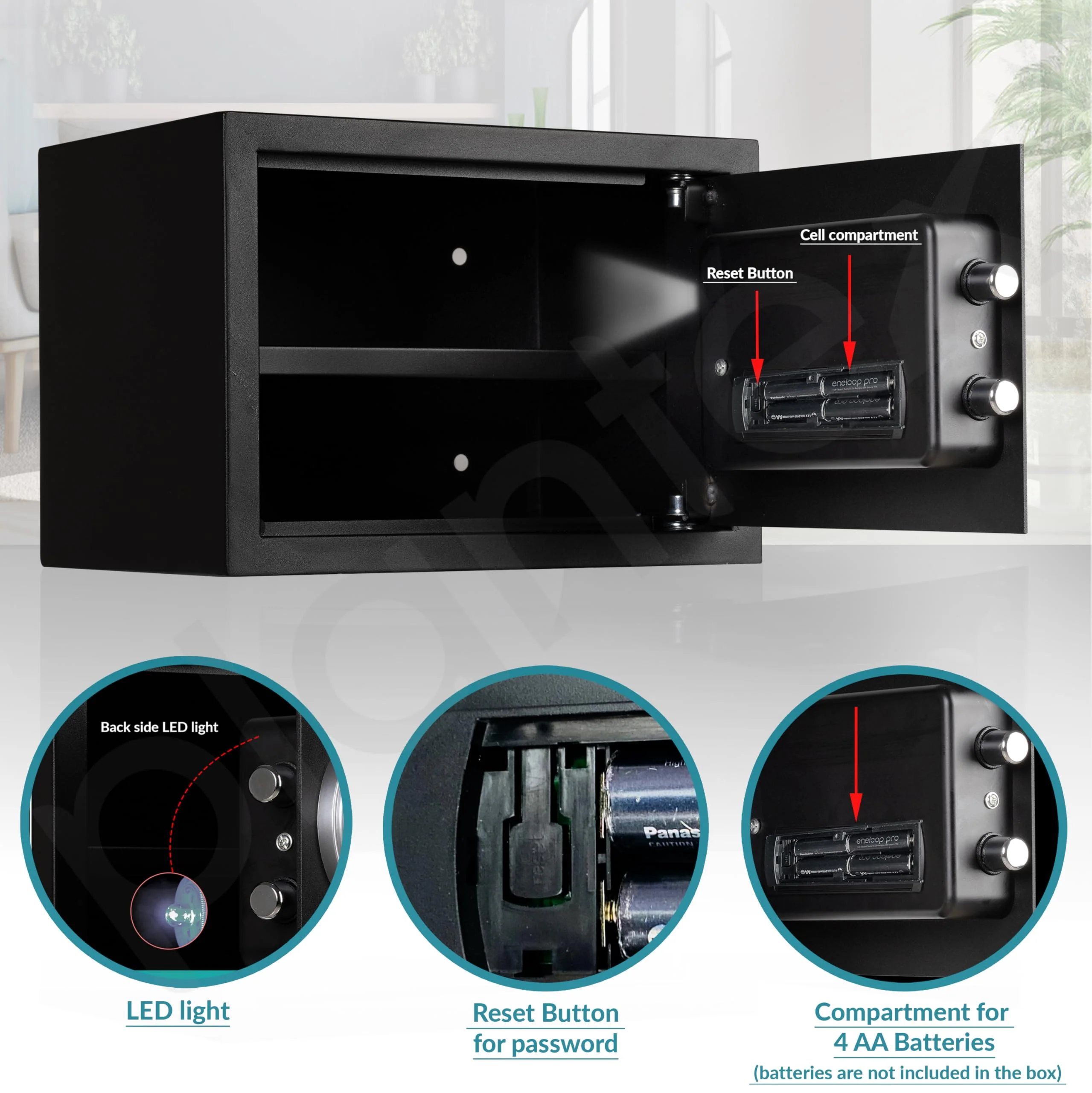 Plantex 23 Litre Safe Locker for Home/Electronic Safety Locker with Master & User PIN Code Access with Emergency Key/Hotel Safe Box/2 Years Warranty By Plantex - Black - Image 5
