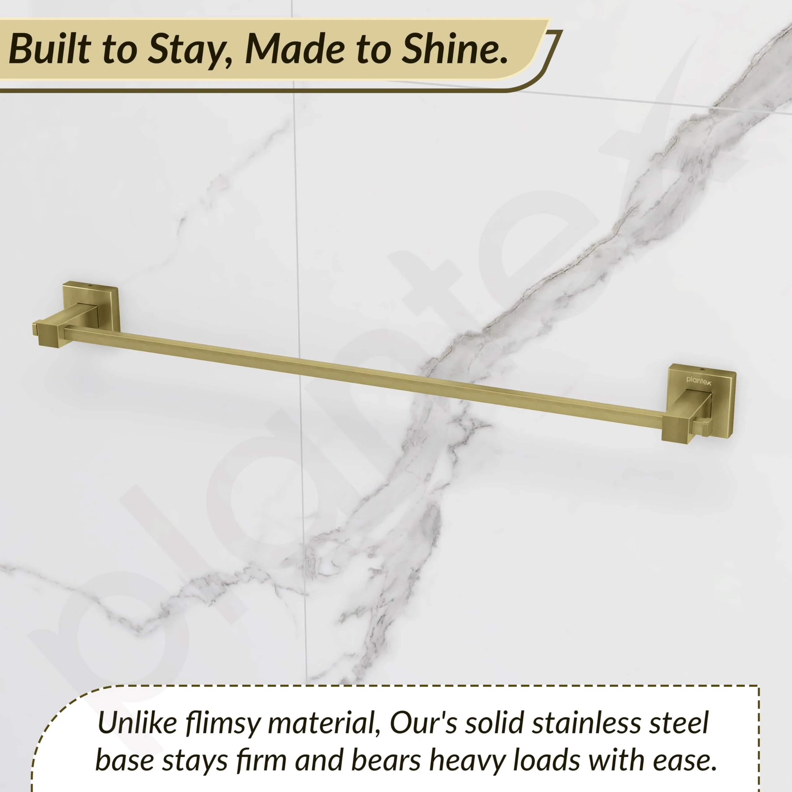 Plantex 24 Inch Single Towel Rod for Bathroom/Stainless Steel Towel Hanger/Towel Bar Holder/Towel Stand/Bathroom Accessories - Pack of 1, Aqua (Brass Antique) - Image 4