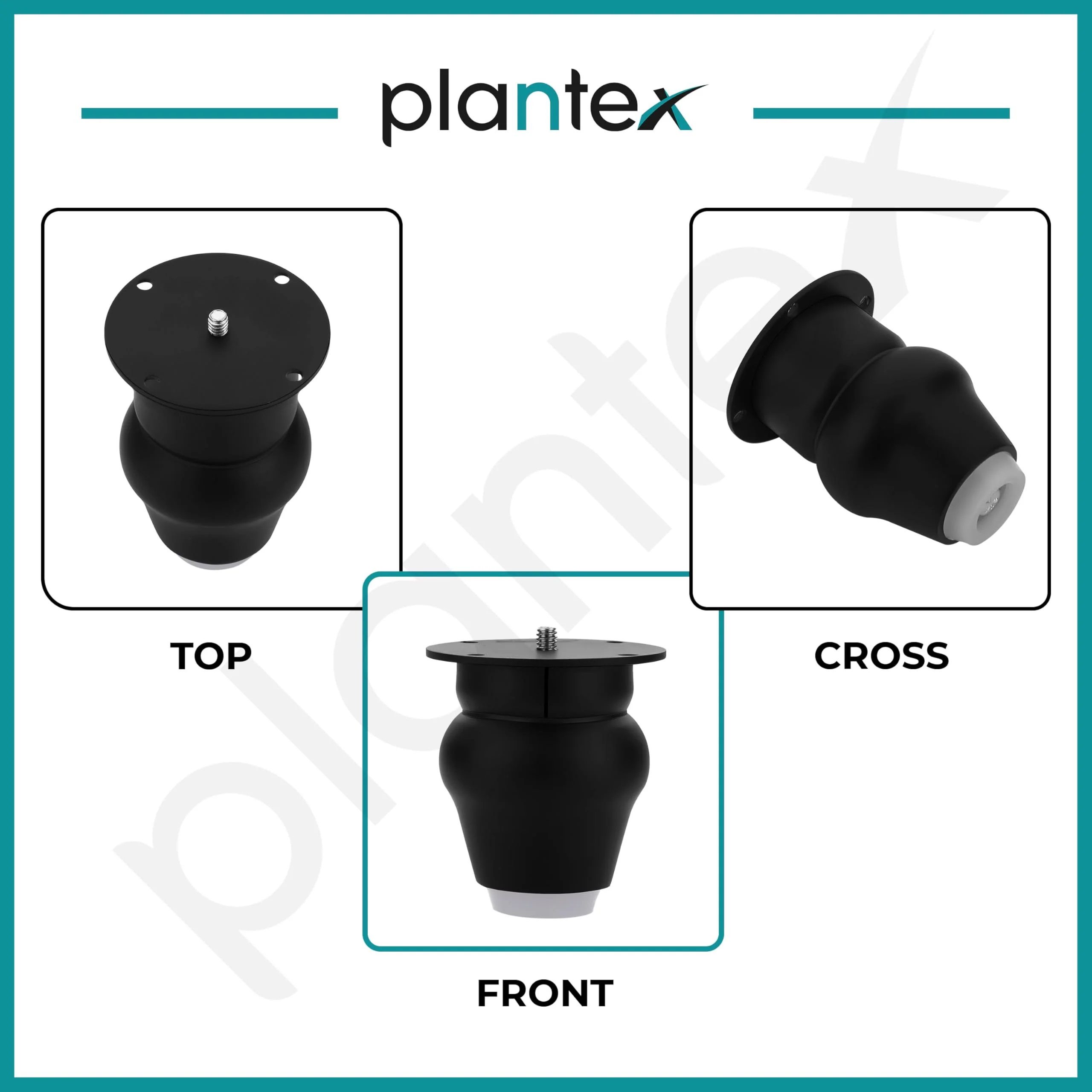 Plantex 3 Inch Sofa Legs for Bed Furniture/Sofa Legs for Table/Sofa Support Legs with Rubber Grip (Black, 6 Pcs) - Image 5