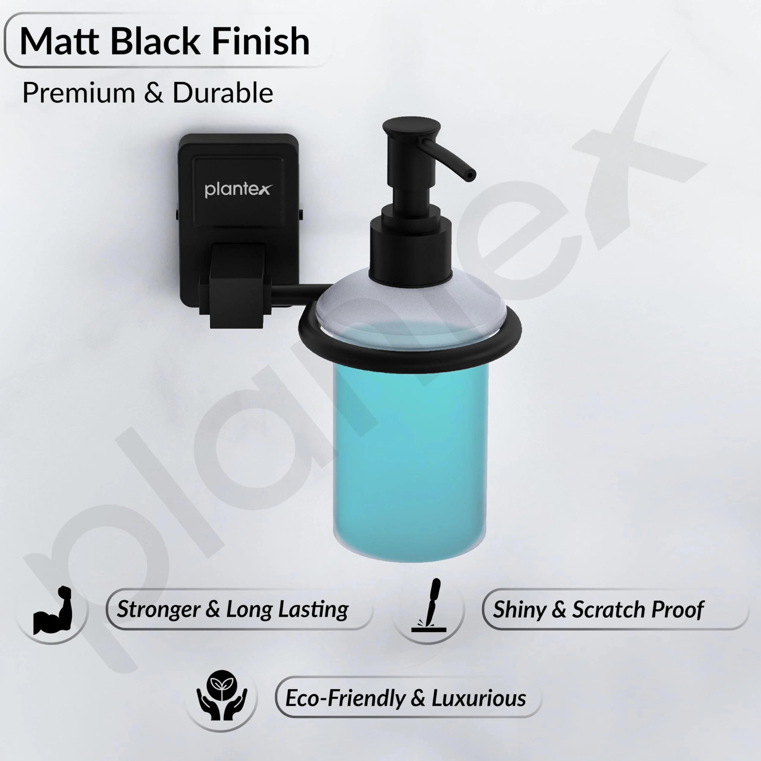 Plantex 304 Garde Stainless Steel Liquid Soap Dispenser/Shampoo Dispenser/Hand Wash Dispenser/Bathroom Accessories - Darcy (Black) - Image 3