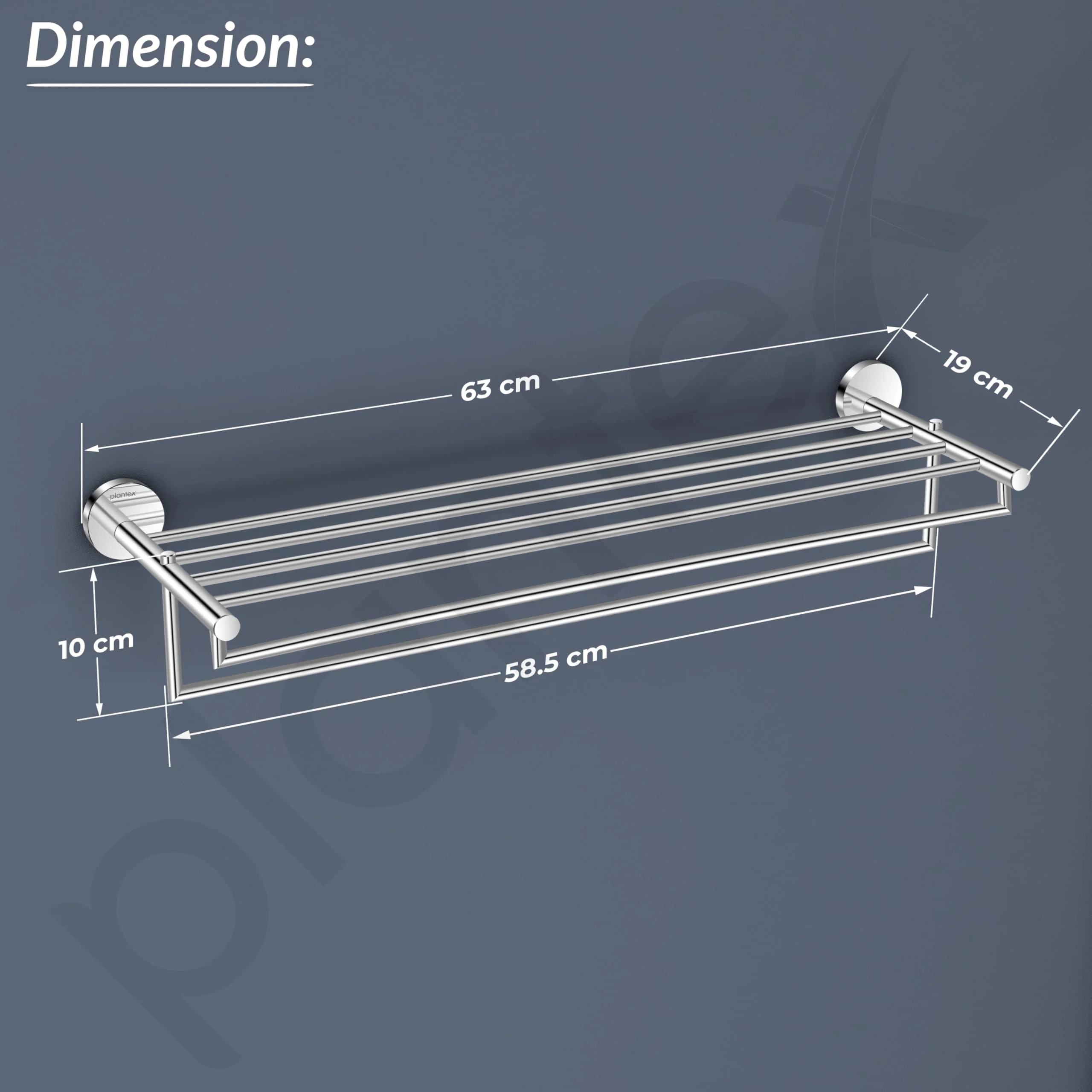 Plantex 304 Grade Stainless Steel 24 inch Folding Towel Rack for Bathroom/Towel Stand/Hanger/Towel Bar/Bathroom Accessories - Oreo (Chrome) - Image 3