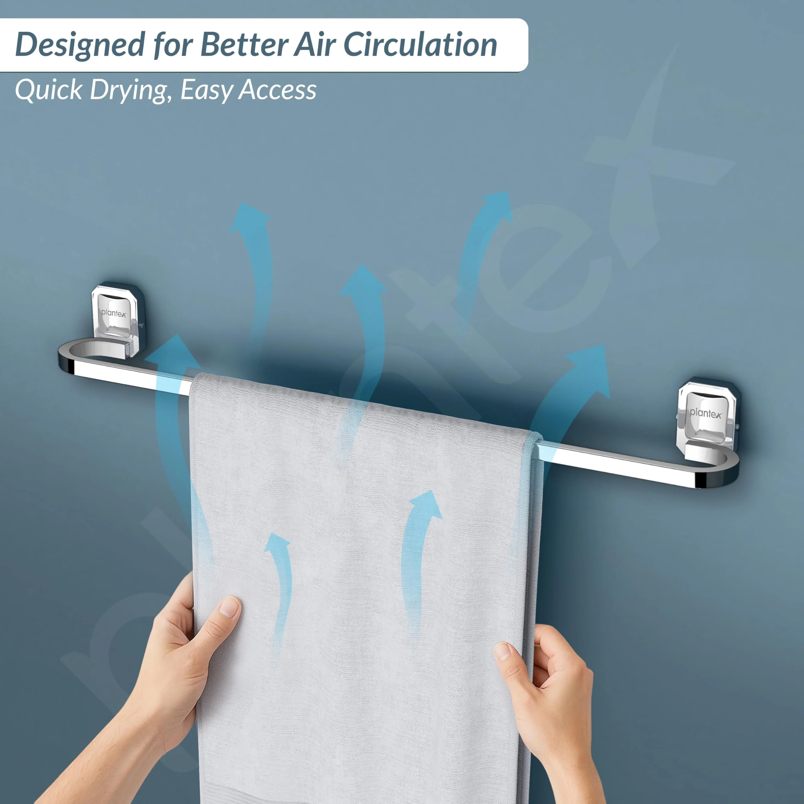 Plantex 304 Grade Stainless Steel 24 inch Towel Holder for Bathroom/Towel Hanger/Single Towel Rod/Bathroom Accessories Pack of 1, Cute (Chrome) - Image 7