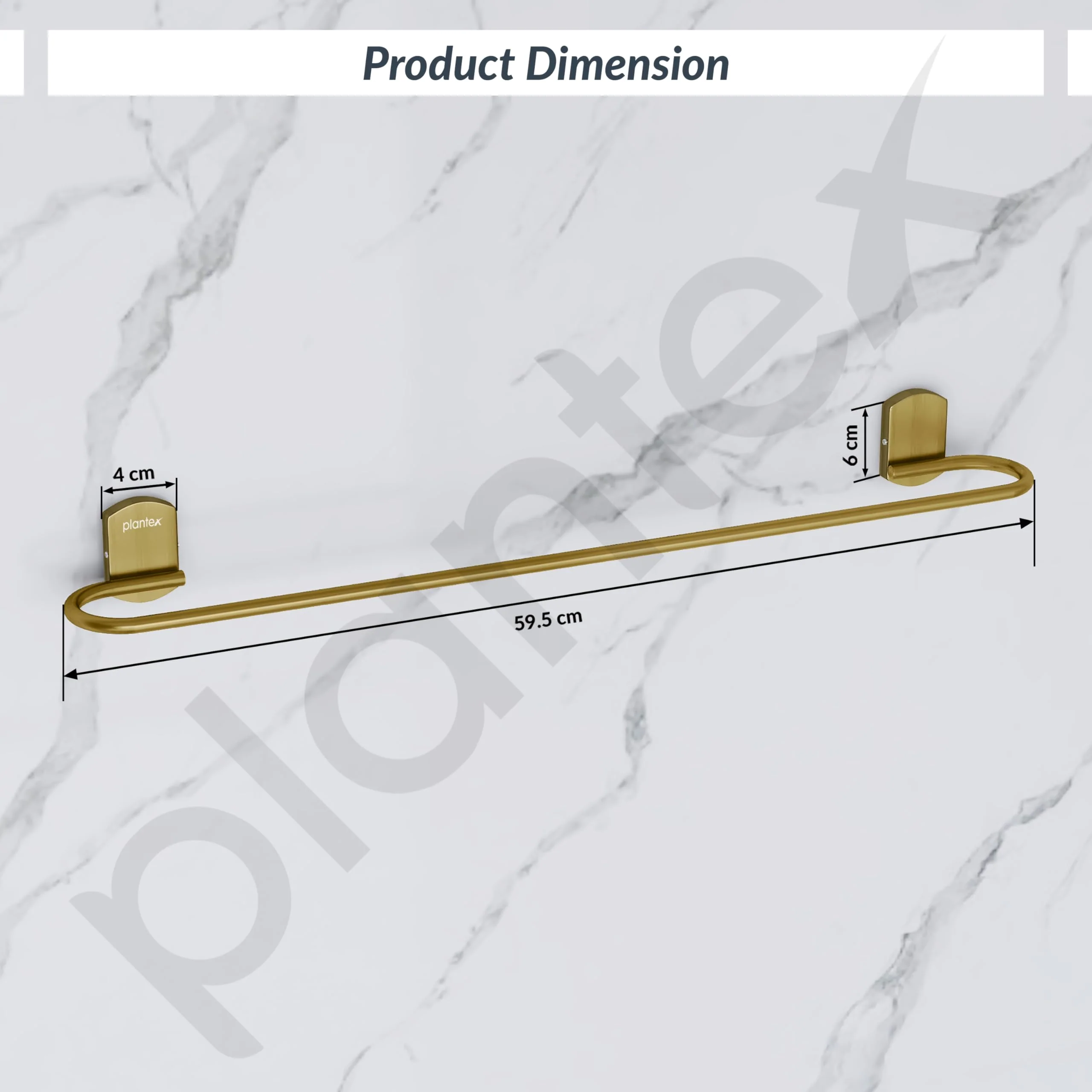 Plantex 304 Grade Stainless Steel 24 inch Towel Rod/Towel Bar/Towel Hanger for Bathroom/Bathroom Accessories - Parv (Brass Antique) - Image 5