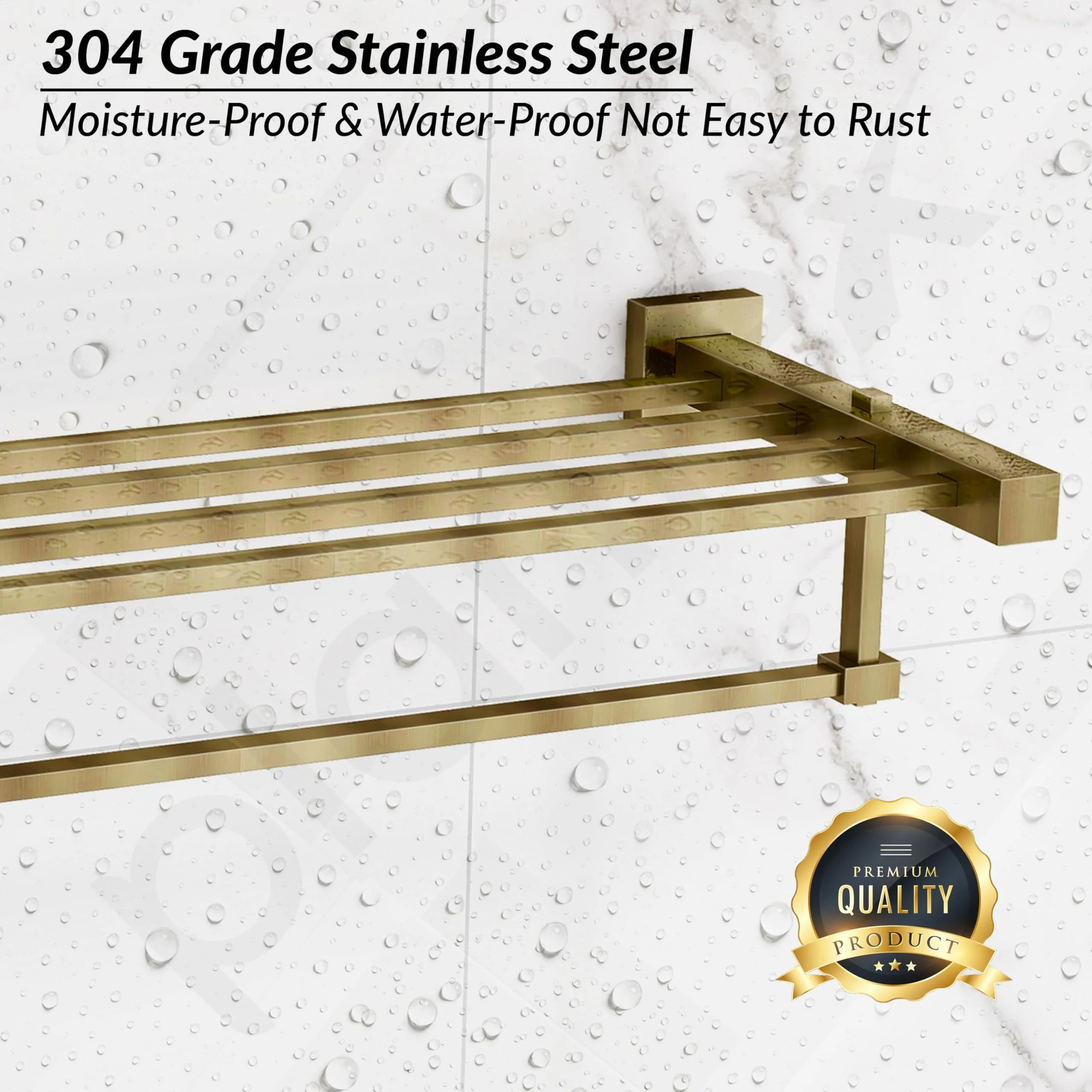 Plantex 304 Grade Stainless Steel Bathroom Towel Rack/Towel Hanger Stand/Towel Bar/Bathroom Accessories - Splash (Antique Finish) - Image 4