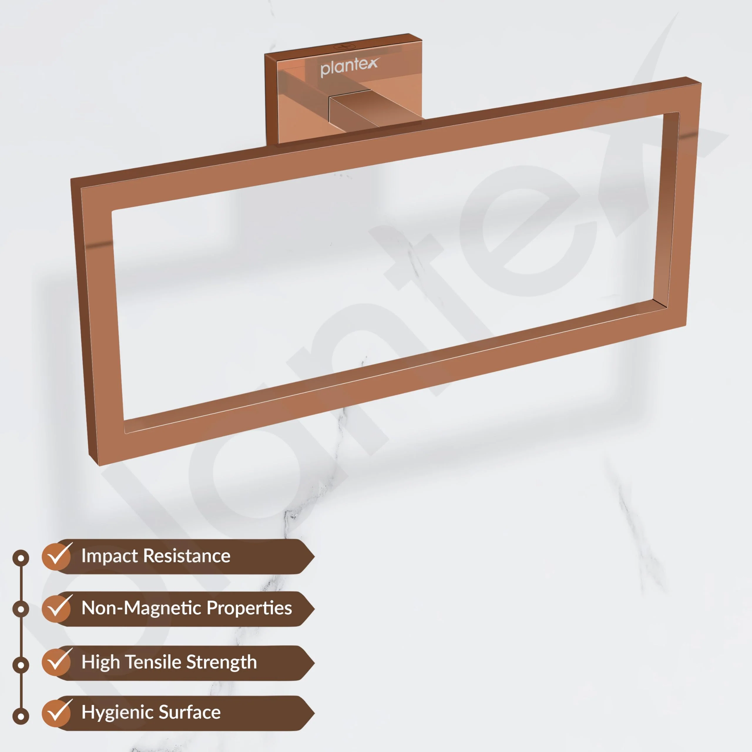 Plantex 304 Grade Stainless Steel Compact Napkin Hanger/Holder for Wash Basin Hand Towel Holder for Bathroom Accessroies - Benz (Rose Gold) - Image 2