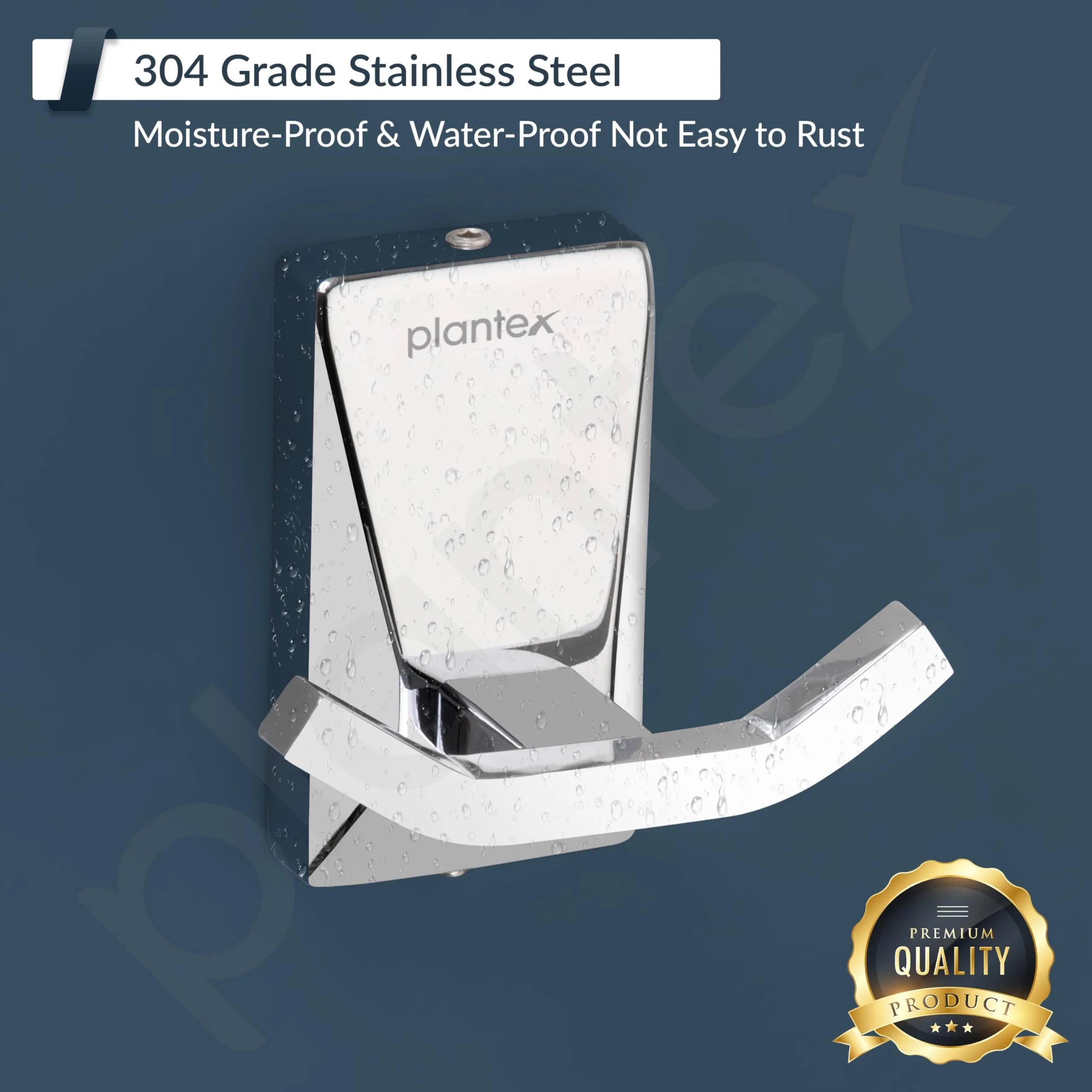 Plantex 304 Grade Stainless Steel Crystal Robe Hook/Cloth Hanger Hook/Door Hanger/Hook/Bathroom Accessories - Crystal (Chrome) - Image 6