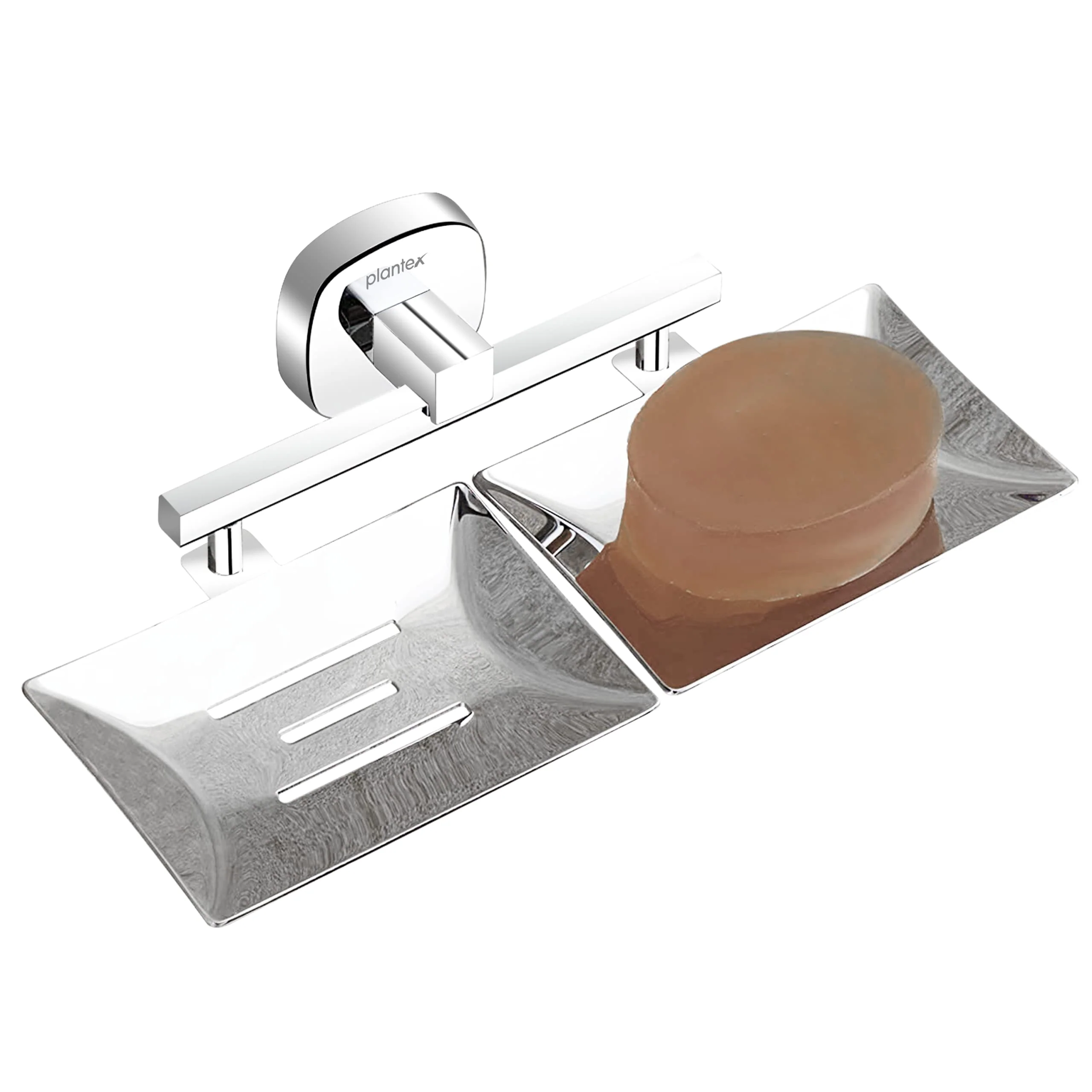 Plantex 304 Grade Stainless Steel Double Soap Dish/Soap Case/Soap Holder/Soap Stand for Bathroom Accessories - Maxx (Chrome) - Image 6