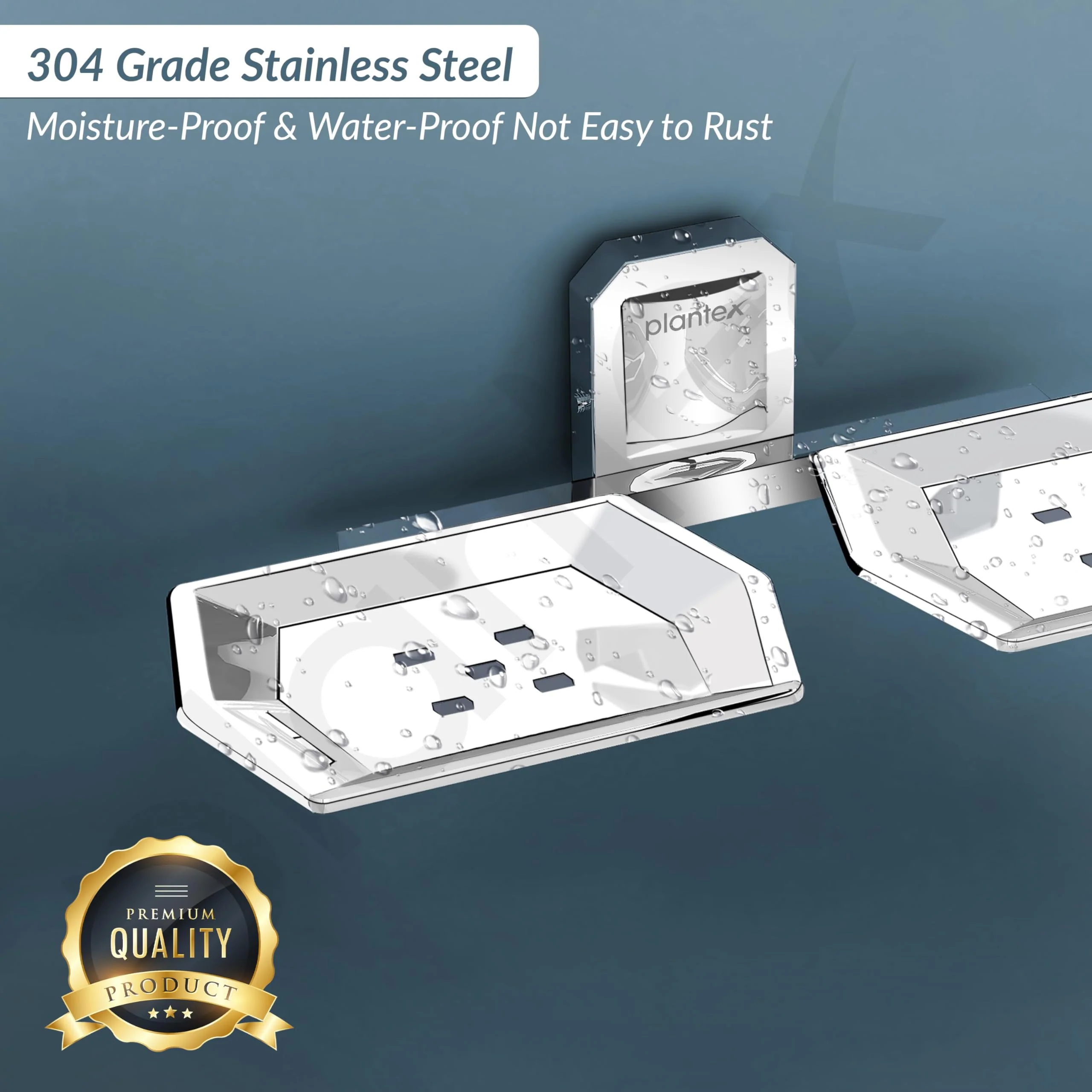 Plantex 304 Grade Stainless Steel Double Soap Holder for Bathroom/Soap Dish/Bathroom Soap Stand/Bathroom Accessories - Cute (Chrome) - Image 7