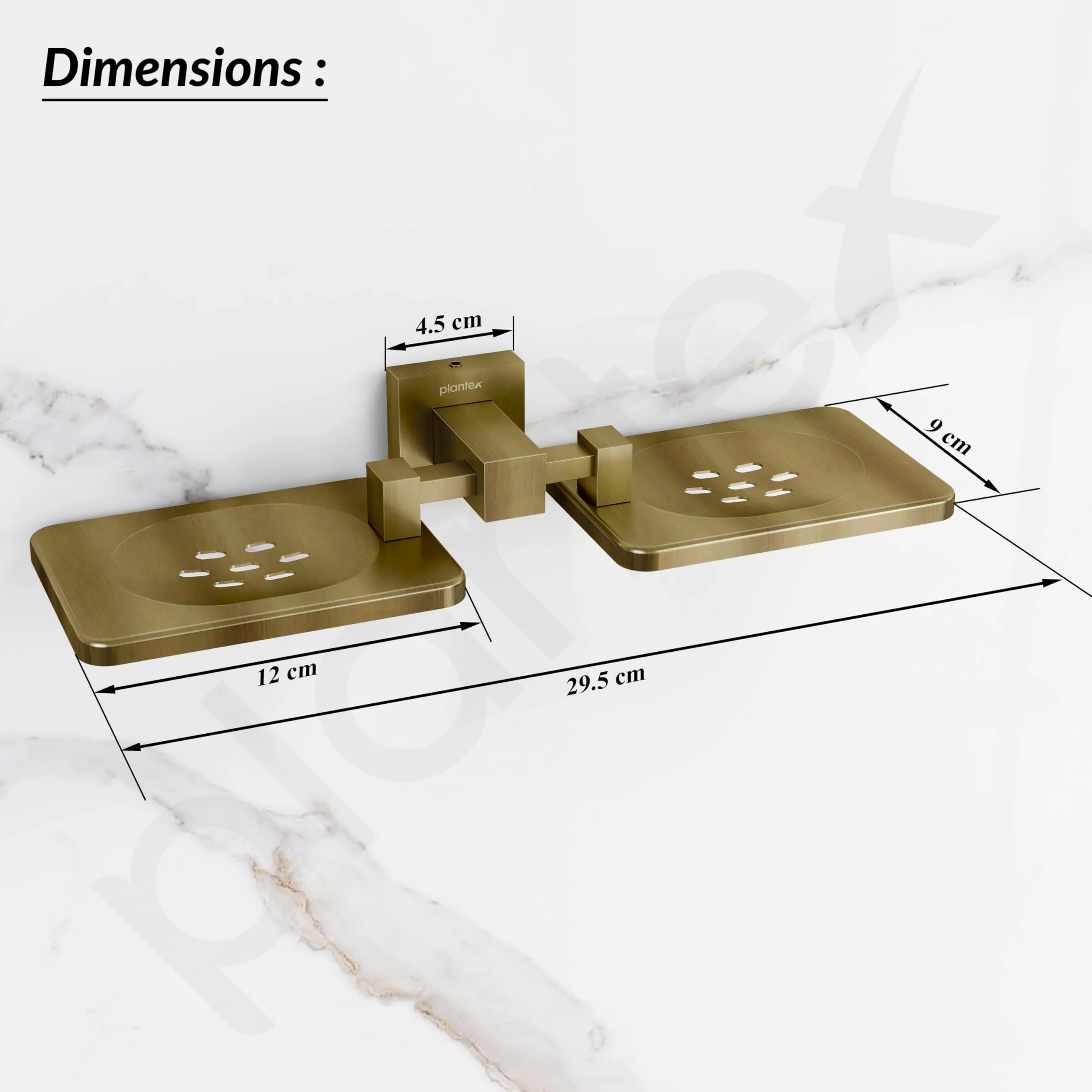 Plantex 304 Grade Stainless Steel Double Soap Holder for Bathroom/Soap Dish/Soap Stand/Bathroom Accessories - Splash (Antique) - Image 3