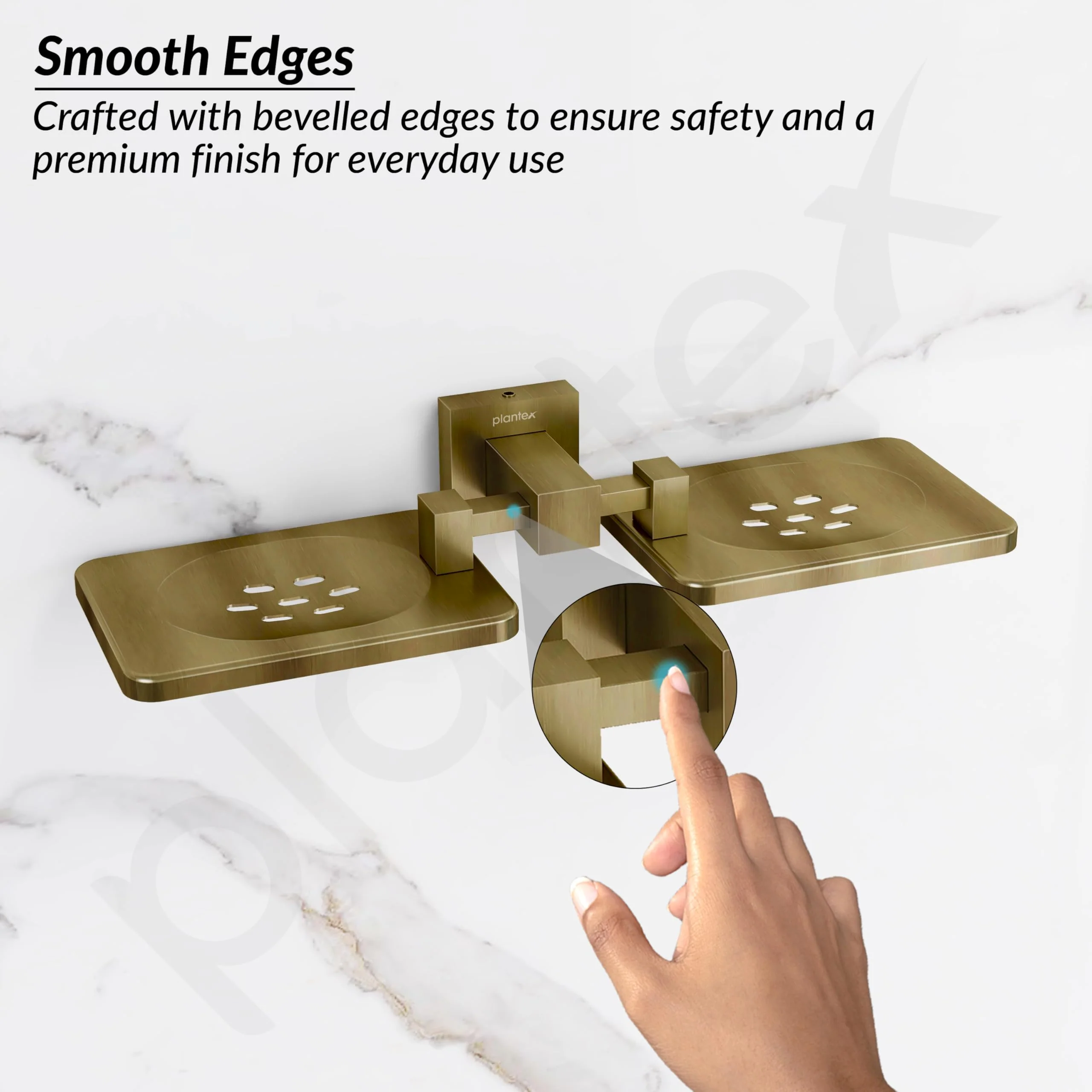Plantex 304 Grade Stainless Steel Double Soap Holder for Bathroom/Soap Dish/Soap Stand/Bathroom Accessories - Splash (Antique) - Image 7