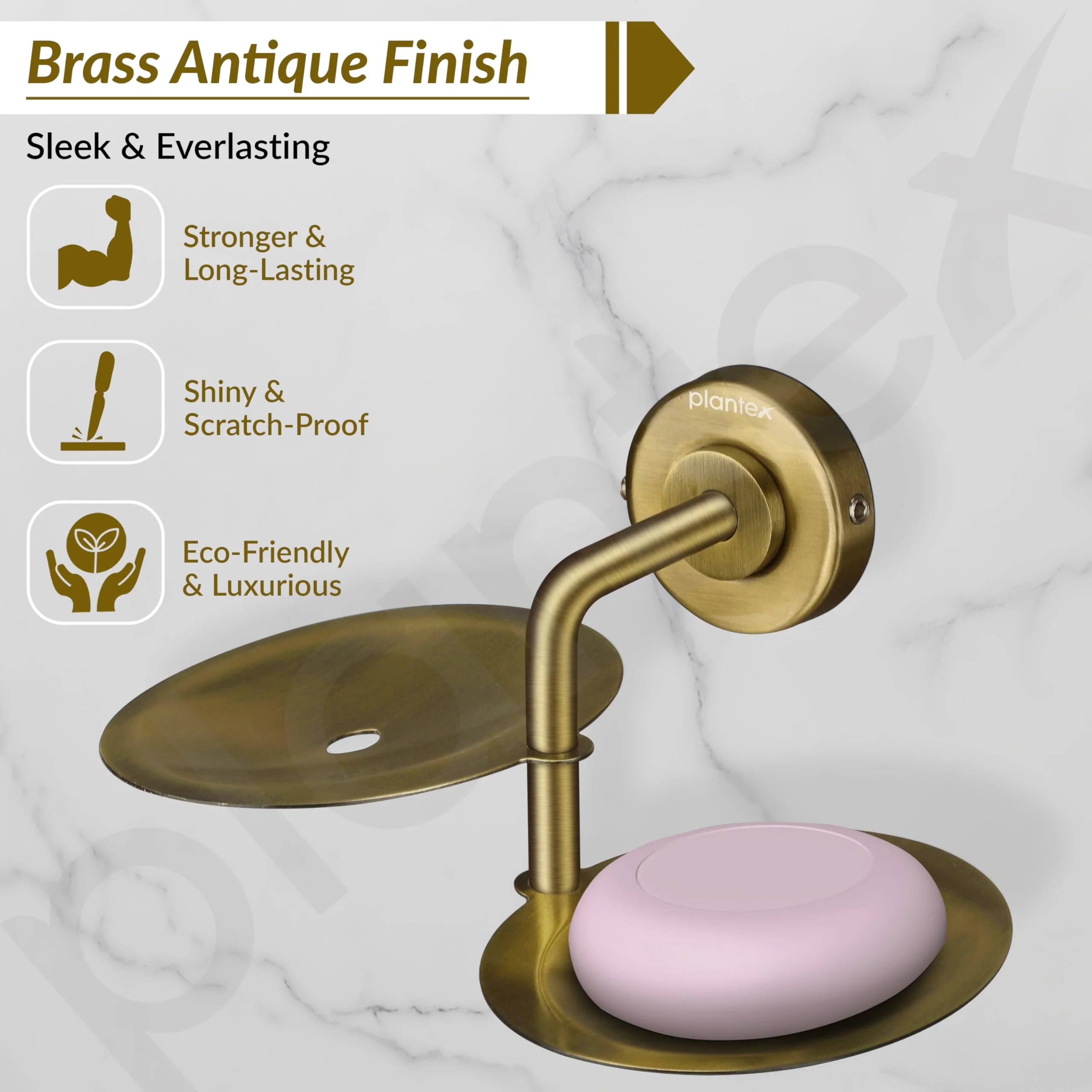 Plantex 304 Grade Stainless Steel Double Soap Holder/Soap Stand/Soap Dish for Bathroom and Wash Basin/Bathroom Accessories - Daizy (Antique) - Image 3