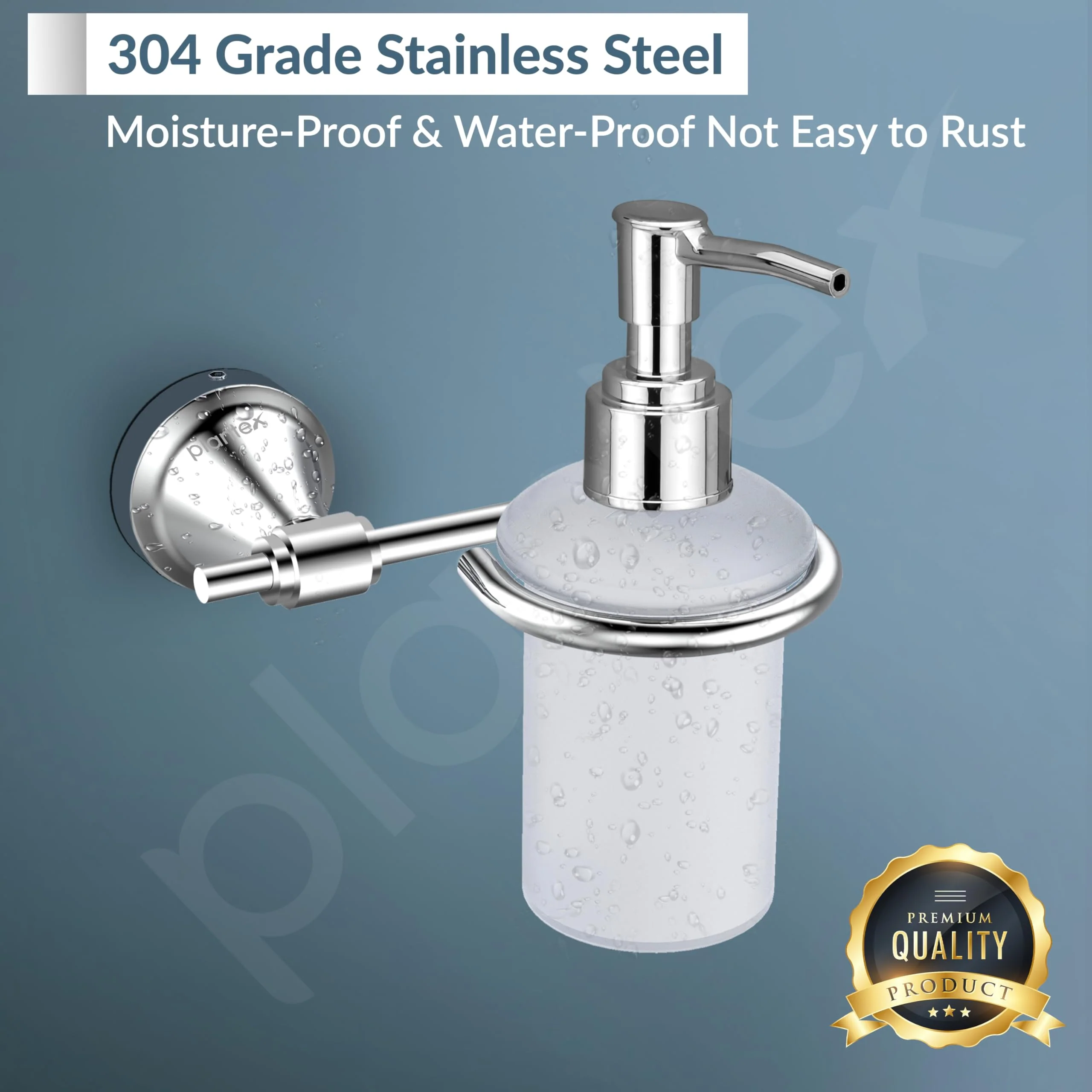 Plantex 304 Grade Stainless Steel Hand Wash Holder/Wall Soap/Shampoo Dispenser for Washbasin/Bathroom Accessories - Niko (Chrome) - Image 6
