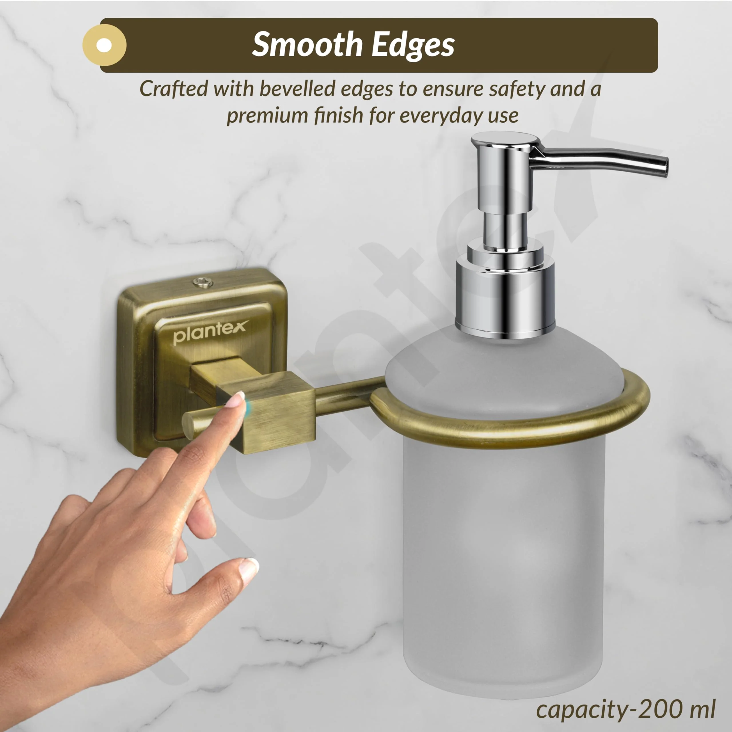 Plantex 304 Grade Stainless Steel Liquid Soap Dispenser/Shampoo Dispencer/Handwash Bottle Stand - Decan (Brass Antique) - Image 7