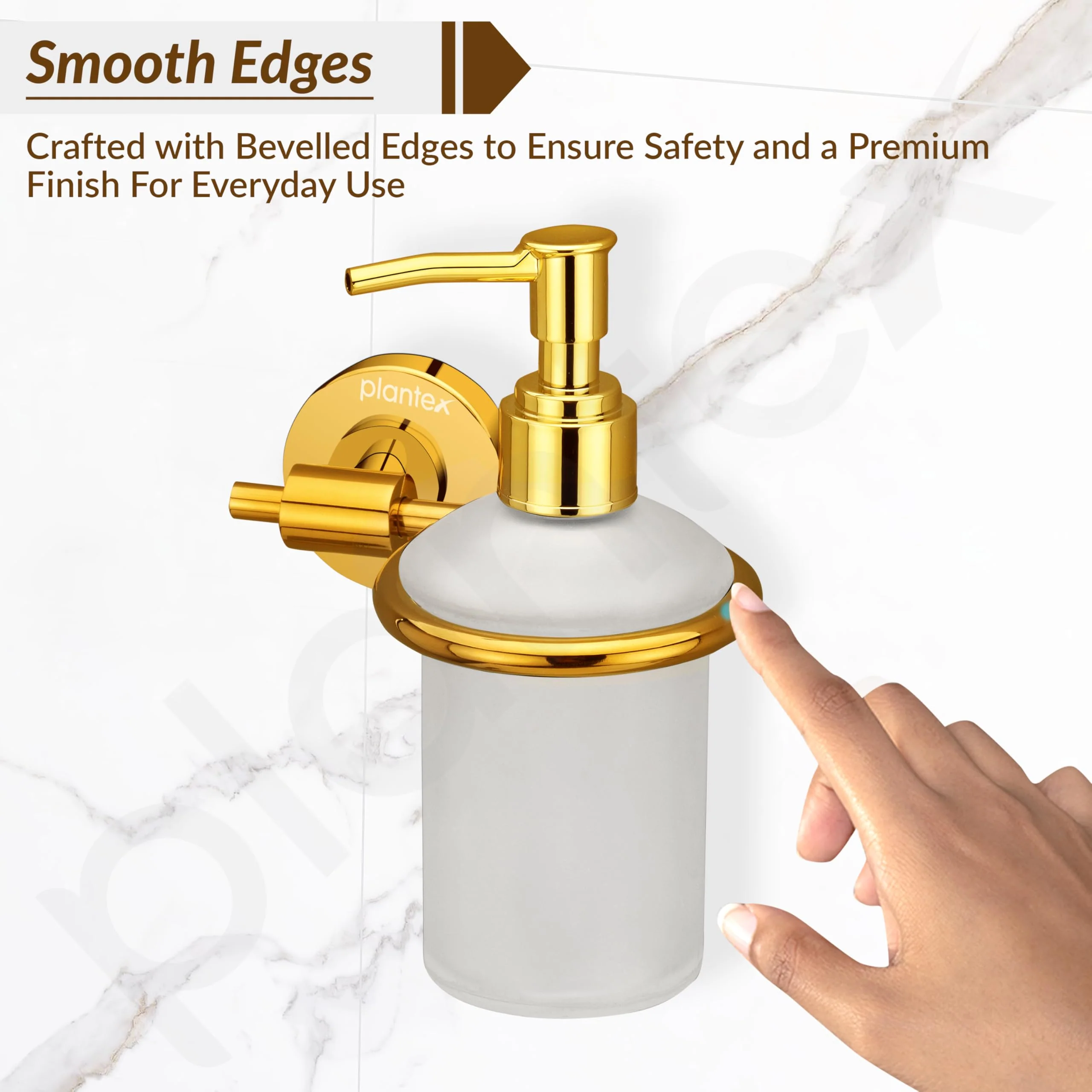 Plantex 304 Grade Stainless Steel Liquid Soap Dispenser/Shampoo Dispenser/Hand Wash Dispenser/Bathroom Accessories Pack of 1, Daizy (Golden) - Image 7