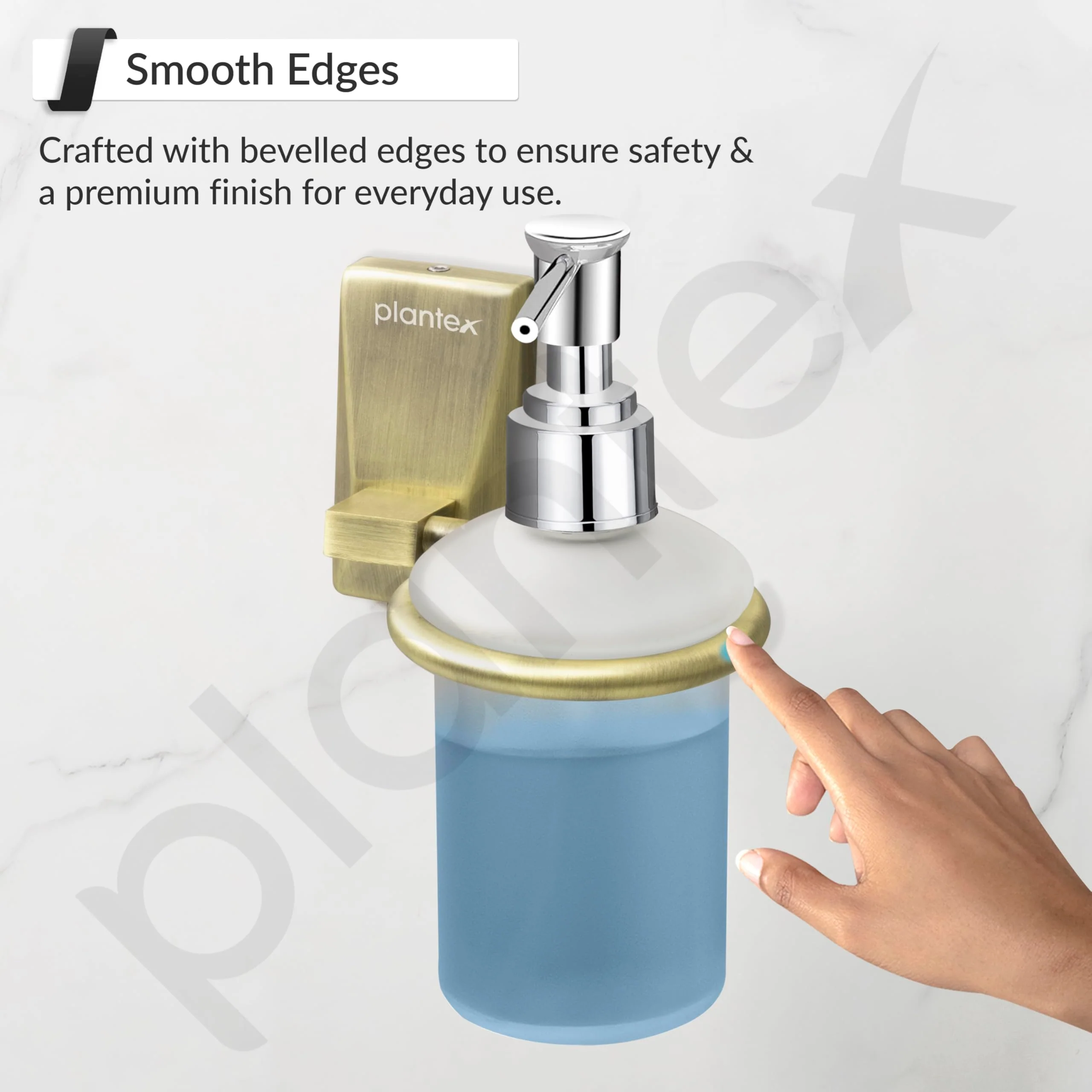 Plantex 304 Grade Stainless Steel Liquid Soap Dispenser/Shampoo Dispenser/Hand Wash Dispenser for Bathroom - Crystal (Brass Antique) - Image 7