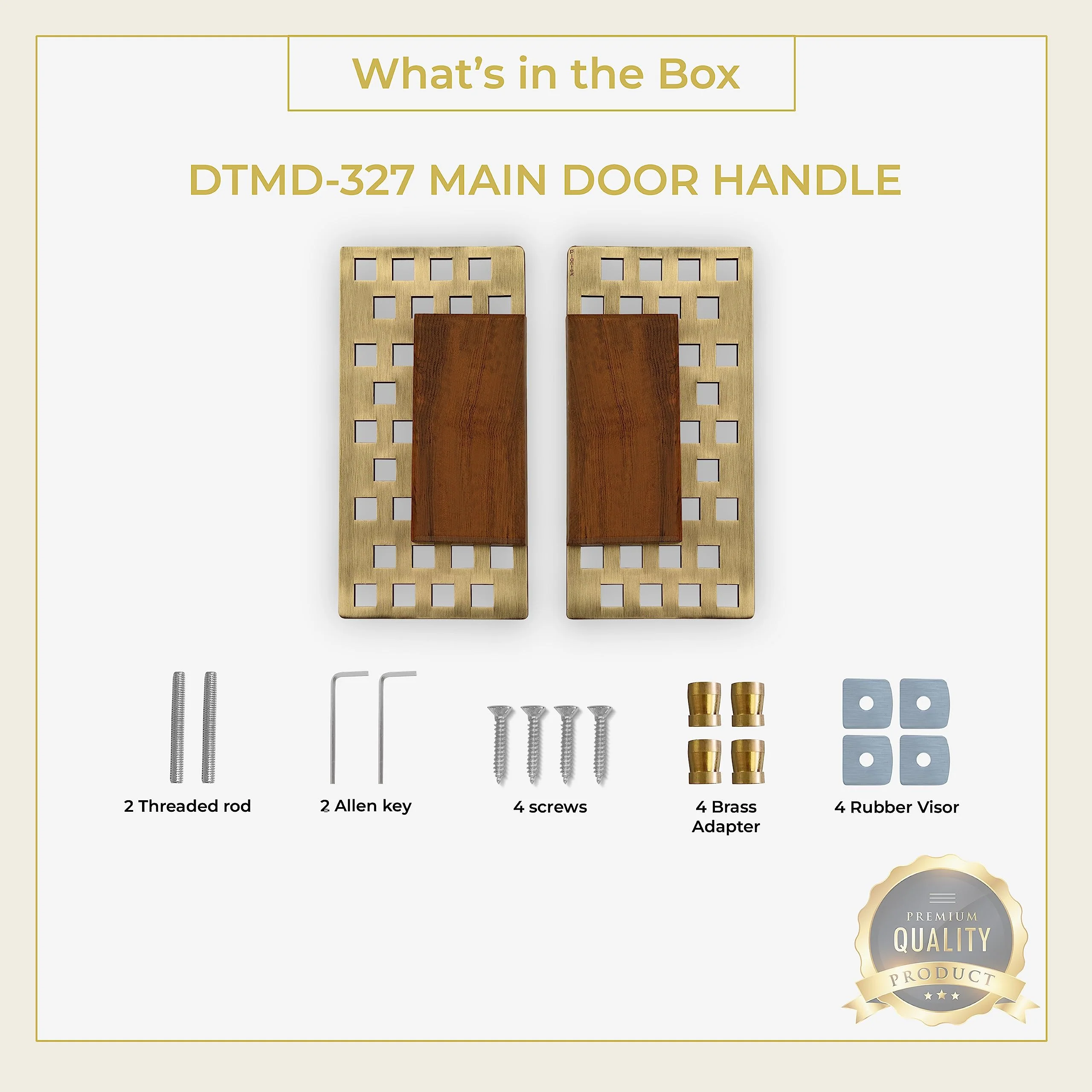 Plantex 304 Grade Stainless Steel Main Door Handle/8-inch Door Handle for Main Door/Pull-Push Door Handle for Home/Hotel/Office - Pack of 1(Brass Antique and Wood Finish) - Image 7