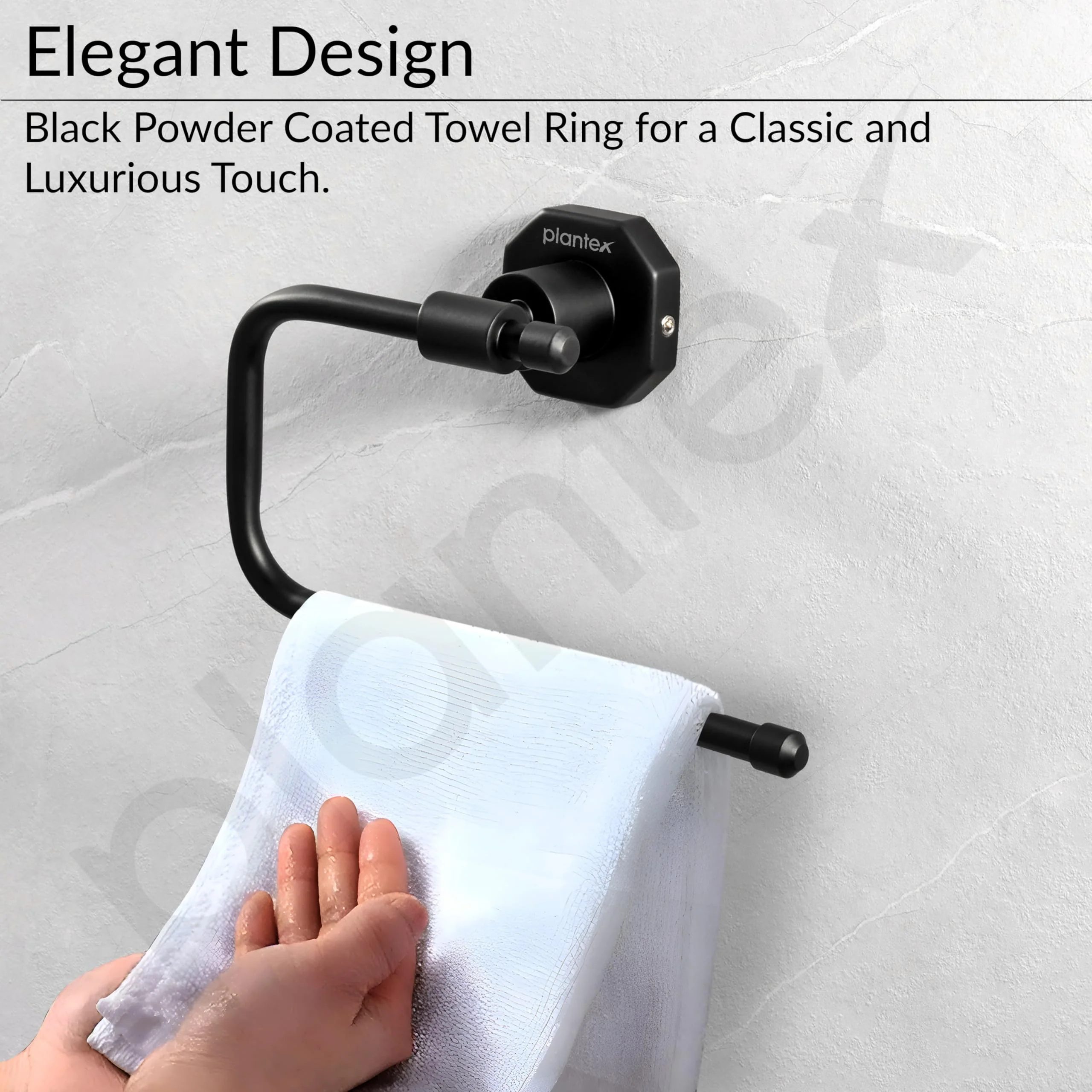 Plantex 304 Grade Stainless Steel Napkin Holder/Towel Hanger/Napkin Ring for Wash Basin/Towel Holder for Kitchen/Bathroom Accessories - Nipron (Black) - Image 6