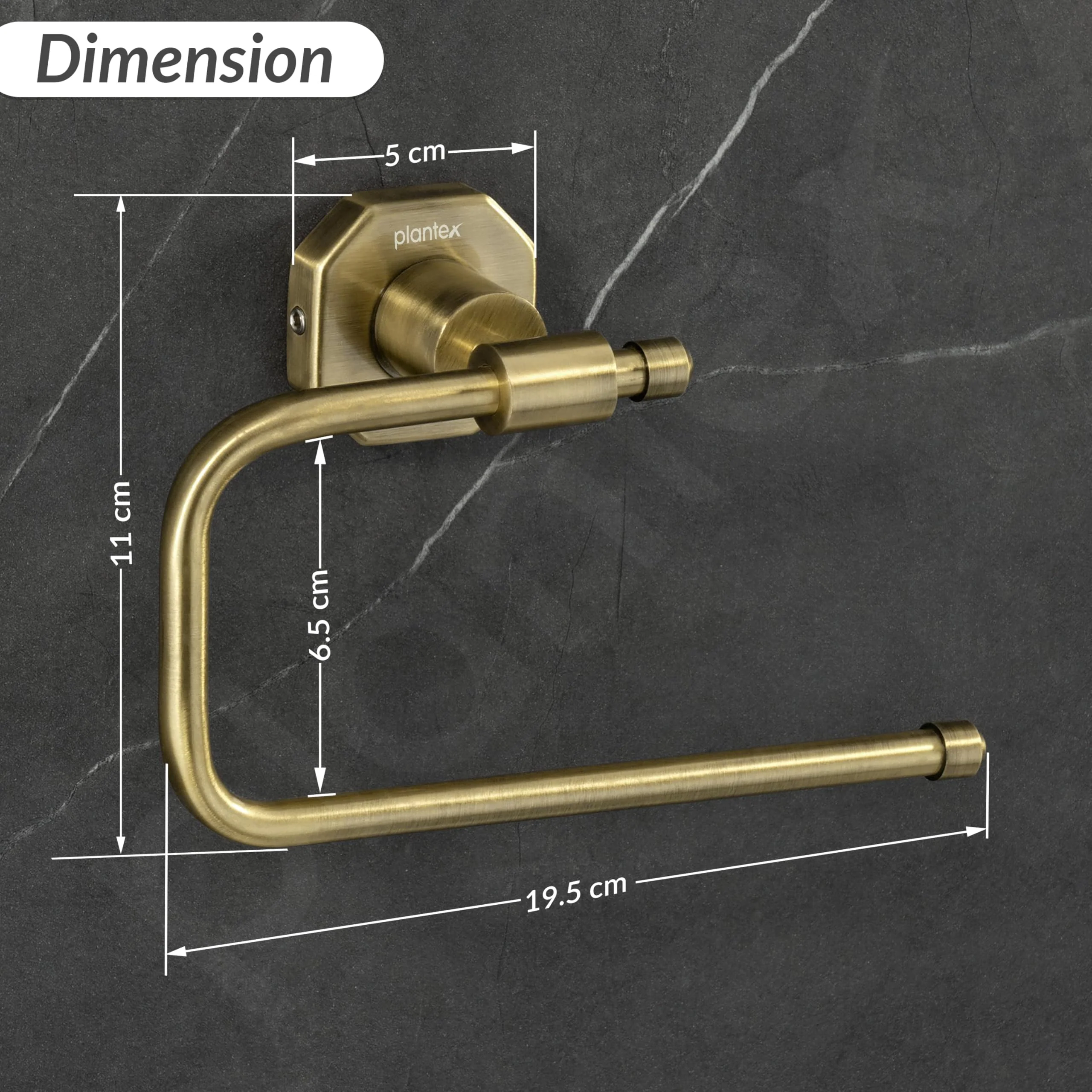 Plantex 304 Grade Stainless Steel Napkin Holder/Towel Hanger/Napkin Ring for Wash Basin/Towel Holder for Kitchen/Bathroom Accessories - Nipron (Brass Antique) - Image 2
