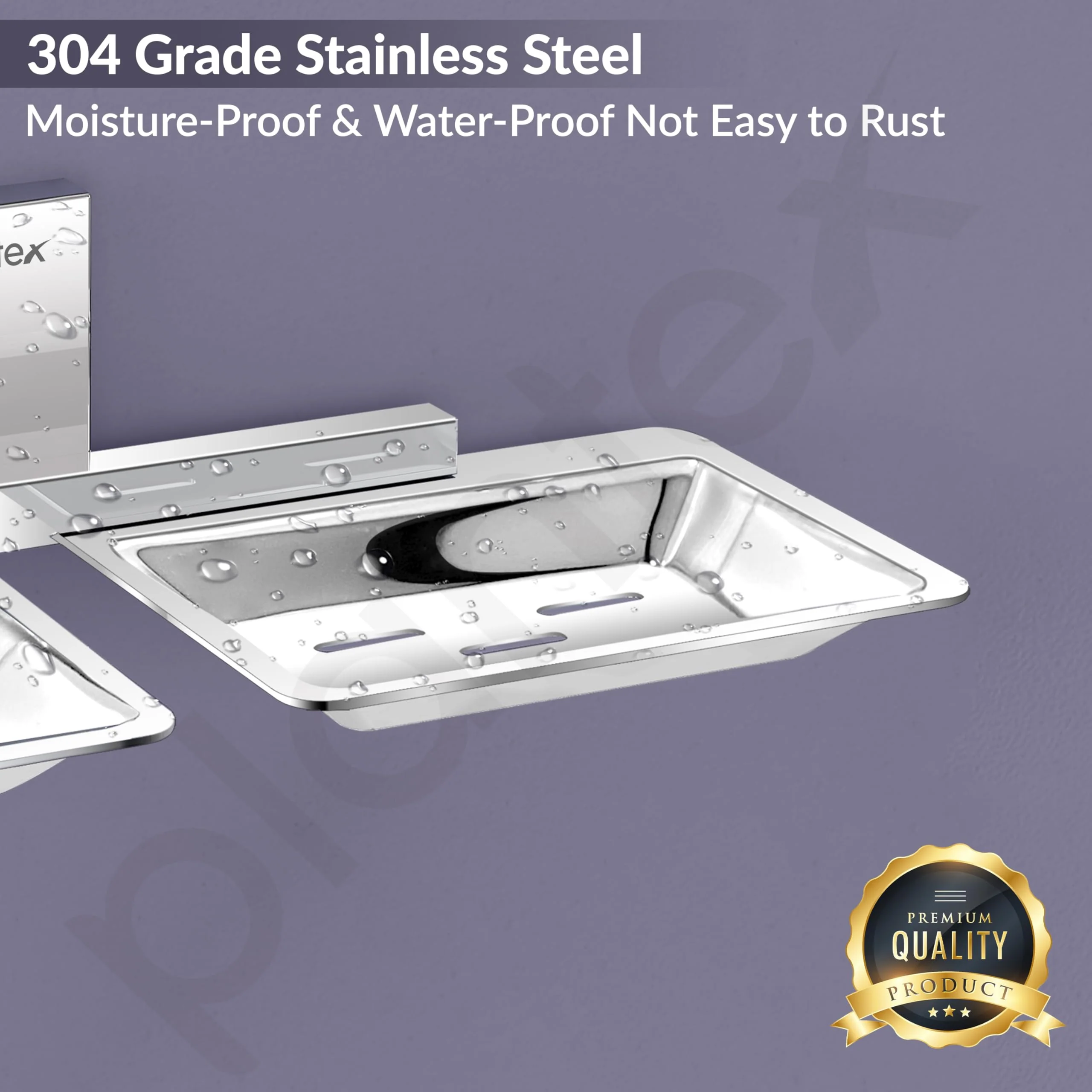 Plantex 304 Grade Stainless Steel Rectangular Double Soap Holder for Bathroom/Soap Dish/Bathroom Soap Stand/Bathroom Accessories Crystal (Chrome) - Image 4
