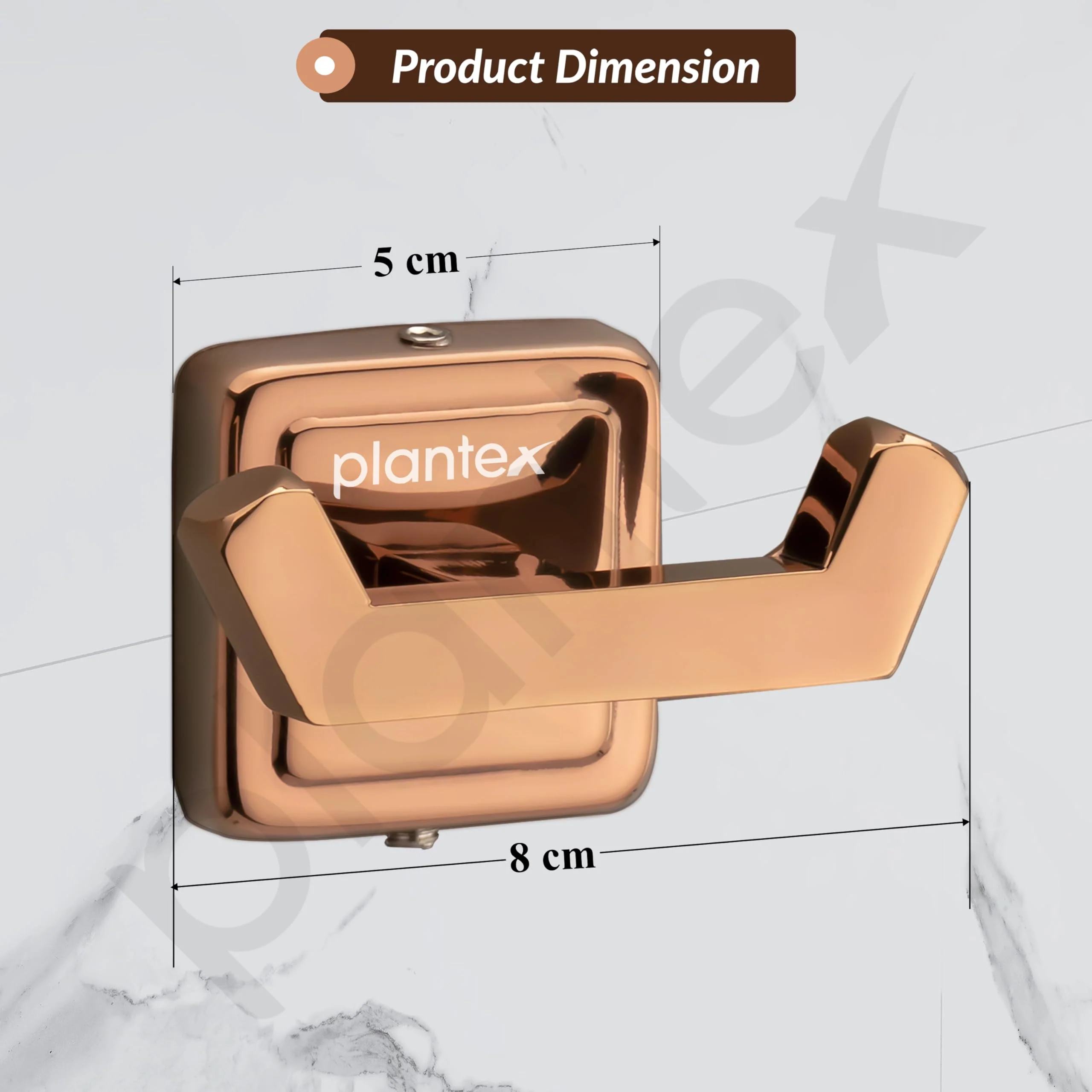 Plantex 304 Grade Stainless Steel Robe Hook/Hanger/Hook for Hanging Towel in Bathroom/Living Room - Decan (Rose Gold) - Image 4