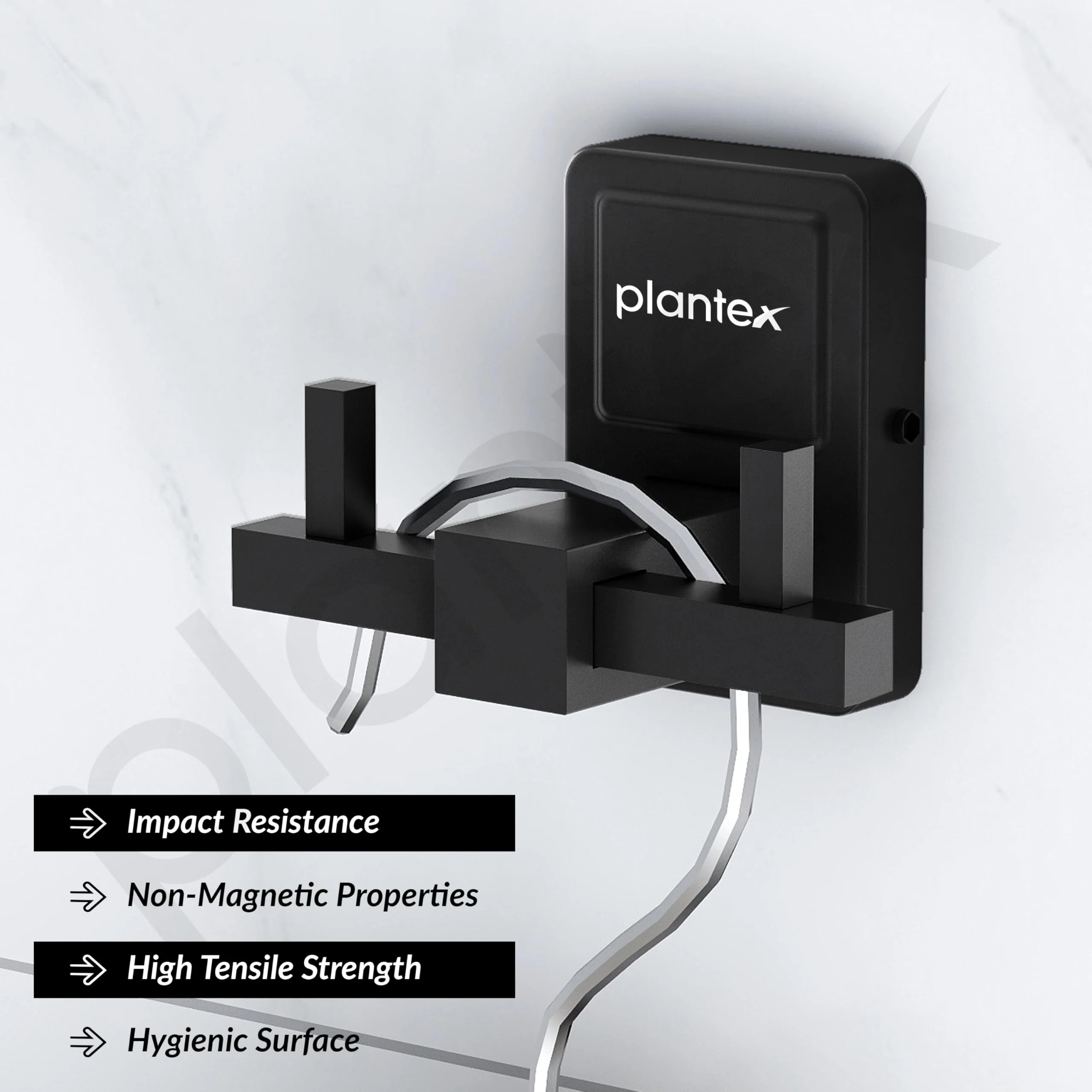 Plantex 304 Grade Stainless Steel Robe Hook/Wall Hooks for Hanging Clothes/Robe Hooks for Bathroom/Bathroom Accessories/Robe Hook Black - Darcy - Image 3