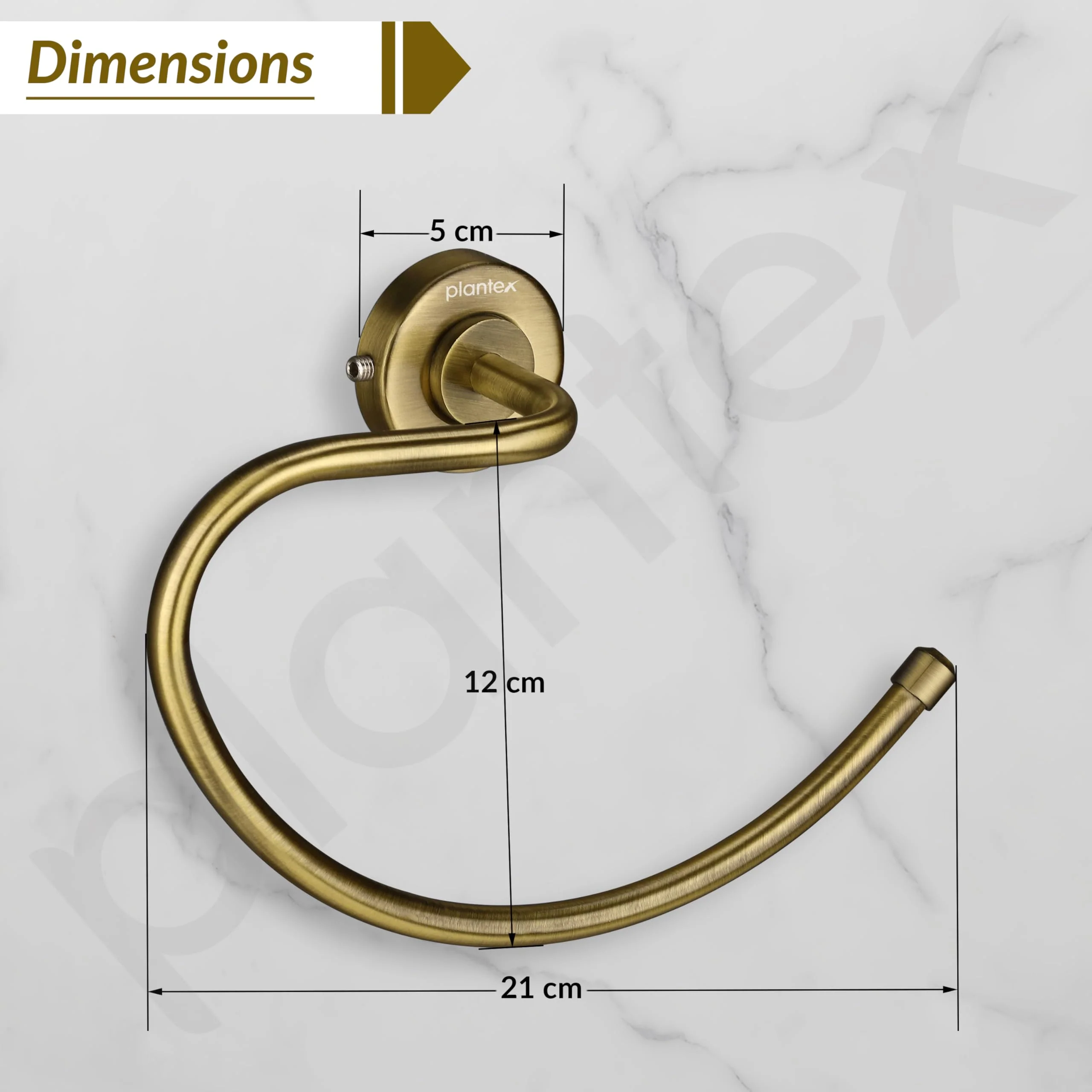 Plantex 304 Grade Stainless Steel Round Towel Holder for Washbasin/Bathroom/Towel Ring/Napkin Ring for Kitchen/Bathroom Accessories - Daizy (Antique) - Image 4