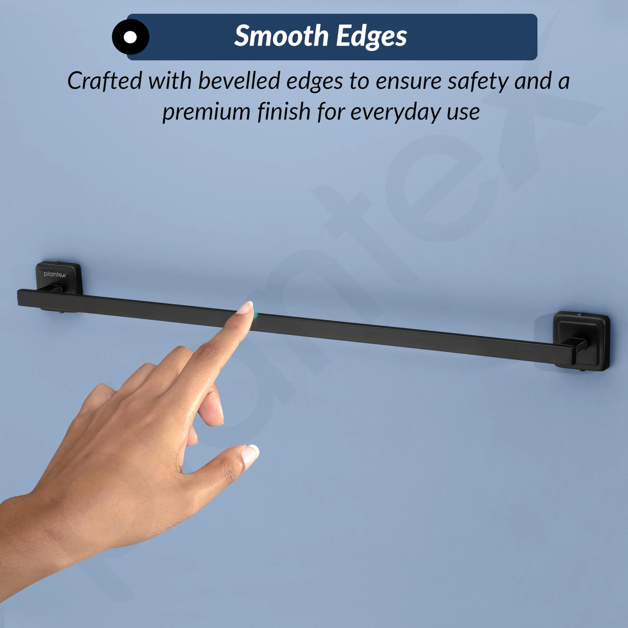 Plantex 304 Grade Stainless Steel Single Towel Rod for Bathroom/Towel Holder in Bathroom/Towel Hanger for Wash Basin/Bathroom Accessories (24 Inch - Black) Decan - Image 7