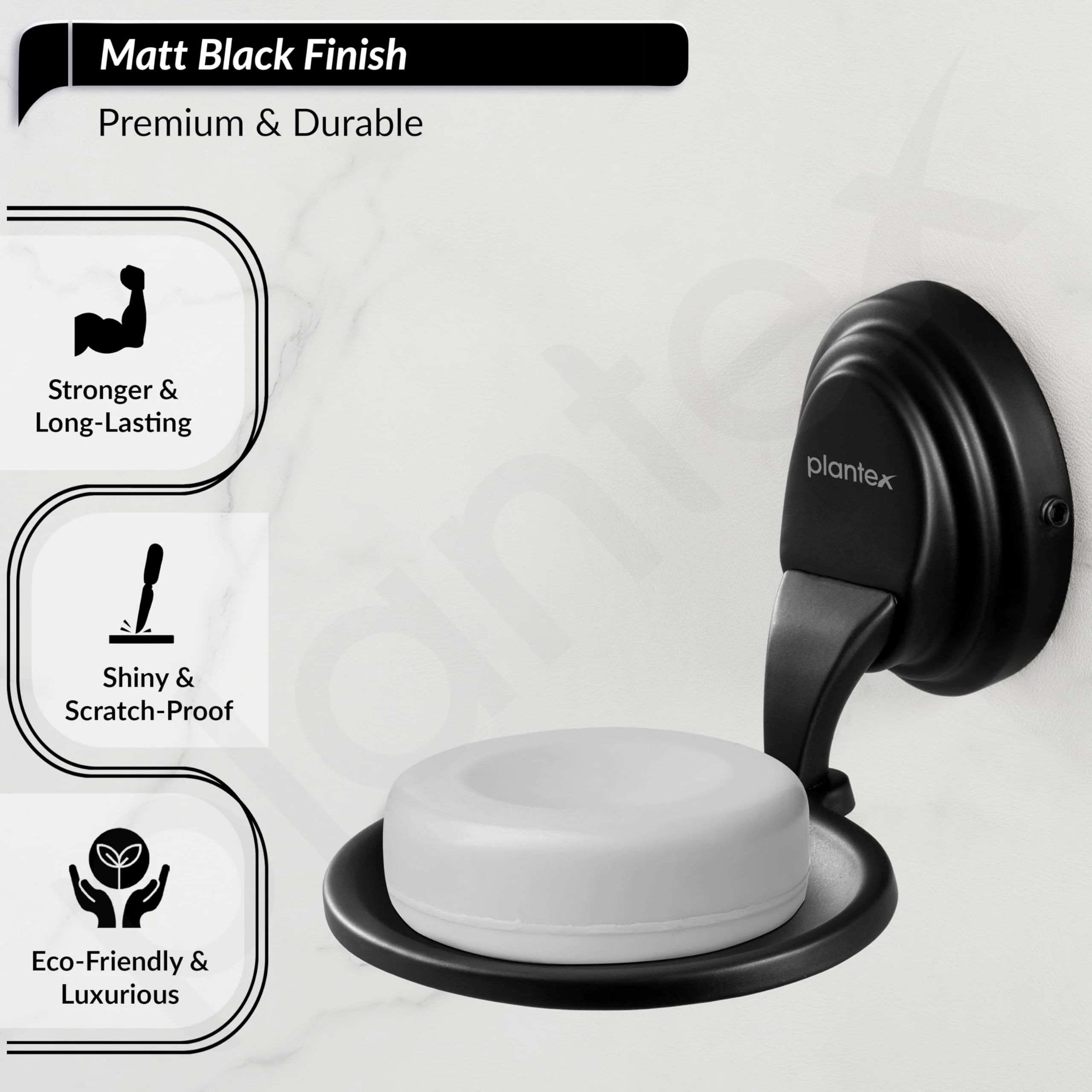 Plantex 304 Grade Stainless Steel Soap Dish/Soap Stand/Bathroom Soap Holder/Bathroom Accessories - Cubic (Black) - Image 3