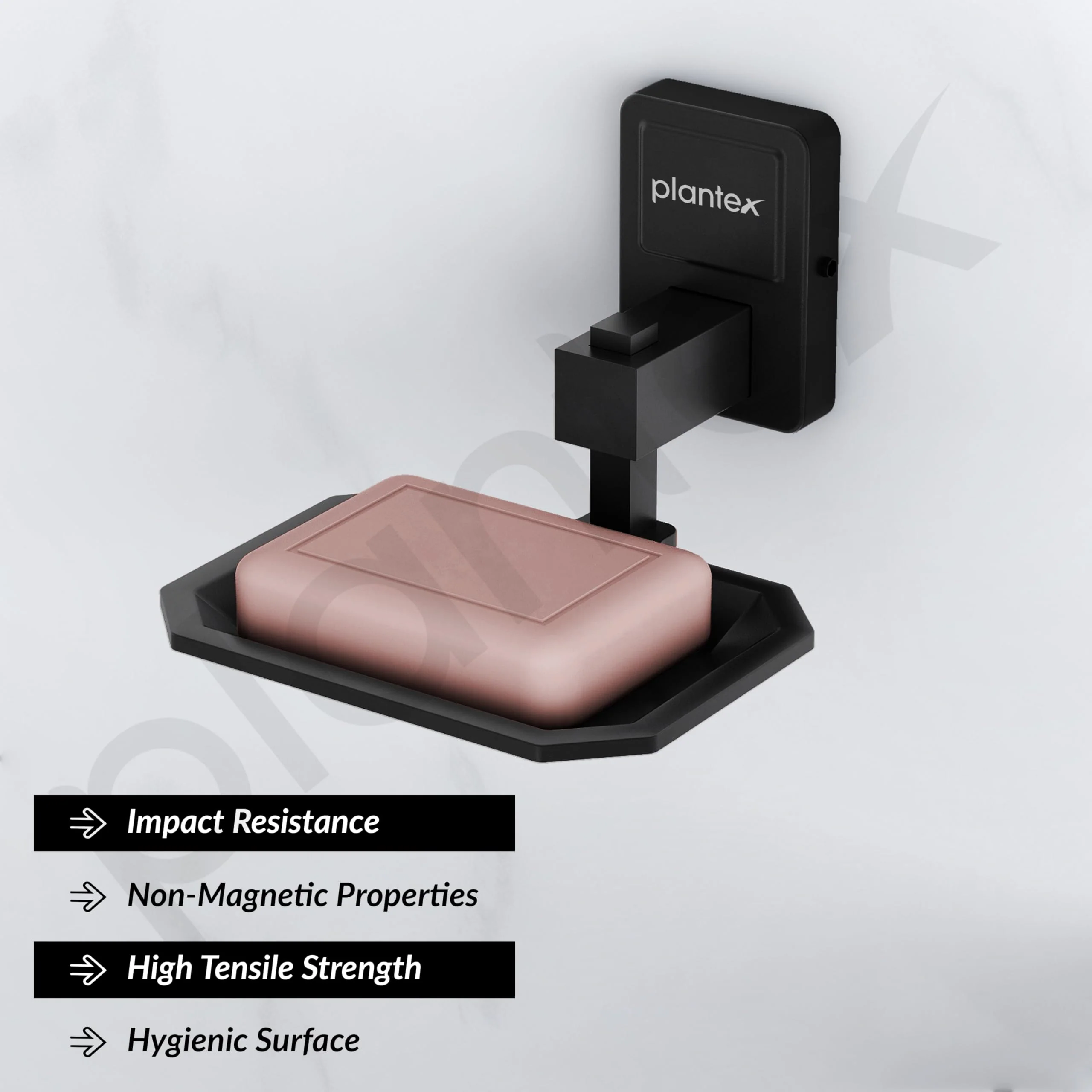 Plantex 304 Grade Stainless Steel Soap Holder for Bathroom/Soap Dish/Bathroom Soap Stand/Bathroom Accessories - Darcy (Black) - Image 3