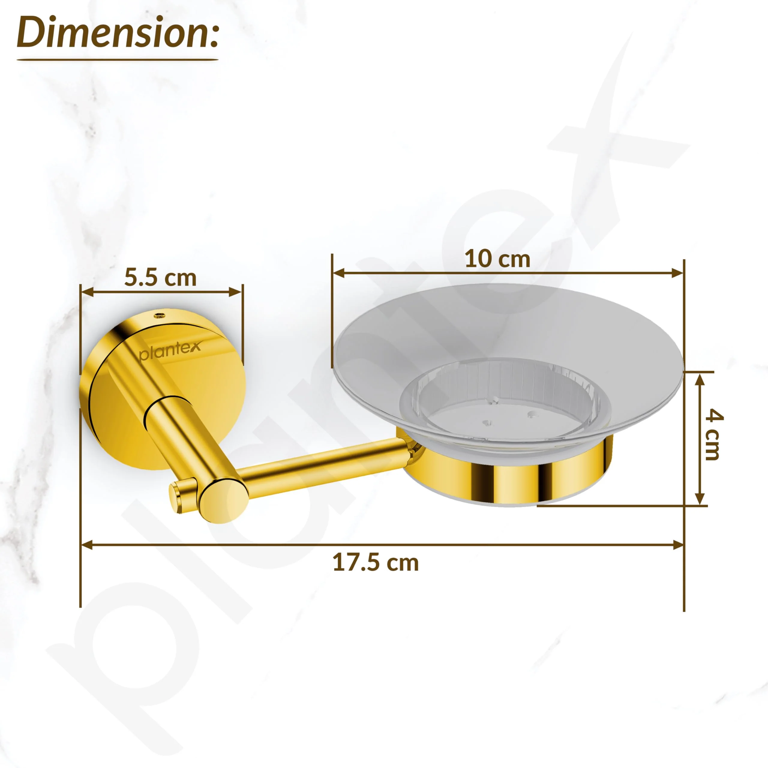 Plantex 304 Grade Stainless Steel Soap Holder for Bathroom/Soap Stand/Soap Dish/Bathroom Accessories - Oreo (Gold) - Image 3