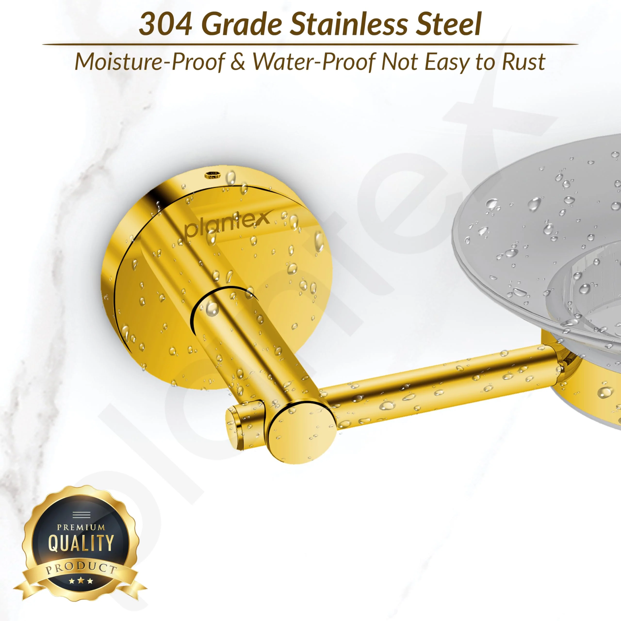 Plantex 304 Grade Stainless Steel Soap Holder for Bathroom/Soap Stand/Soap Dish/Bathroom Accessories - Oreo (Gold) - Image 4