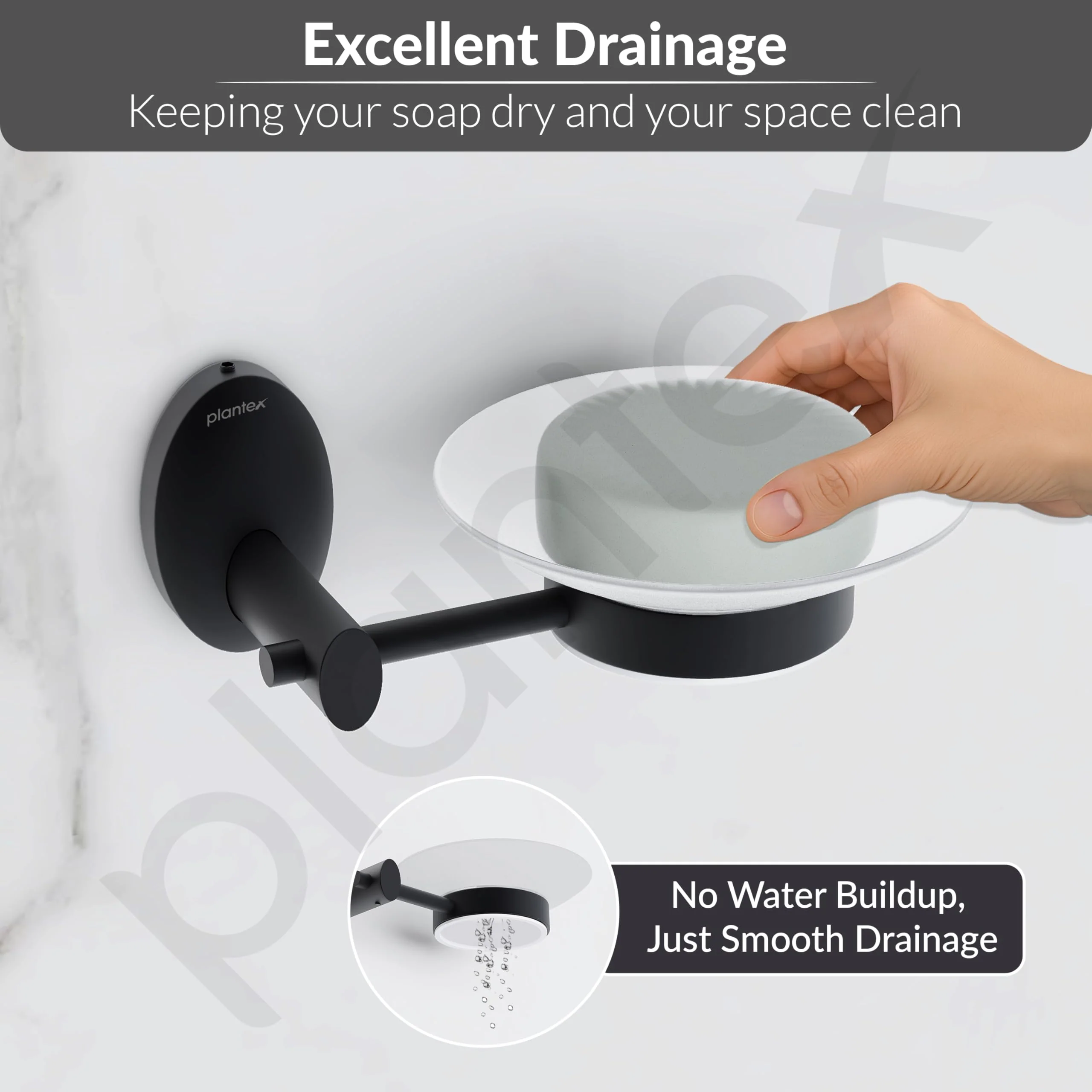 Plantex 304 Grade Stainless Steel Soap Holder for Bathroom/Wall Mounted Soap Holder/Bathroom Accessories - Oreva (Black) - Image 7