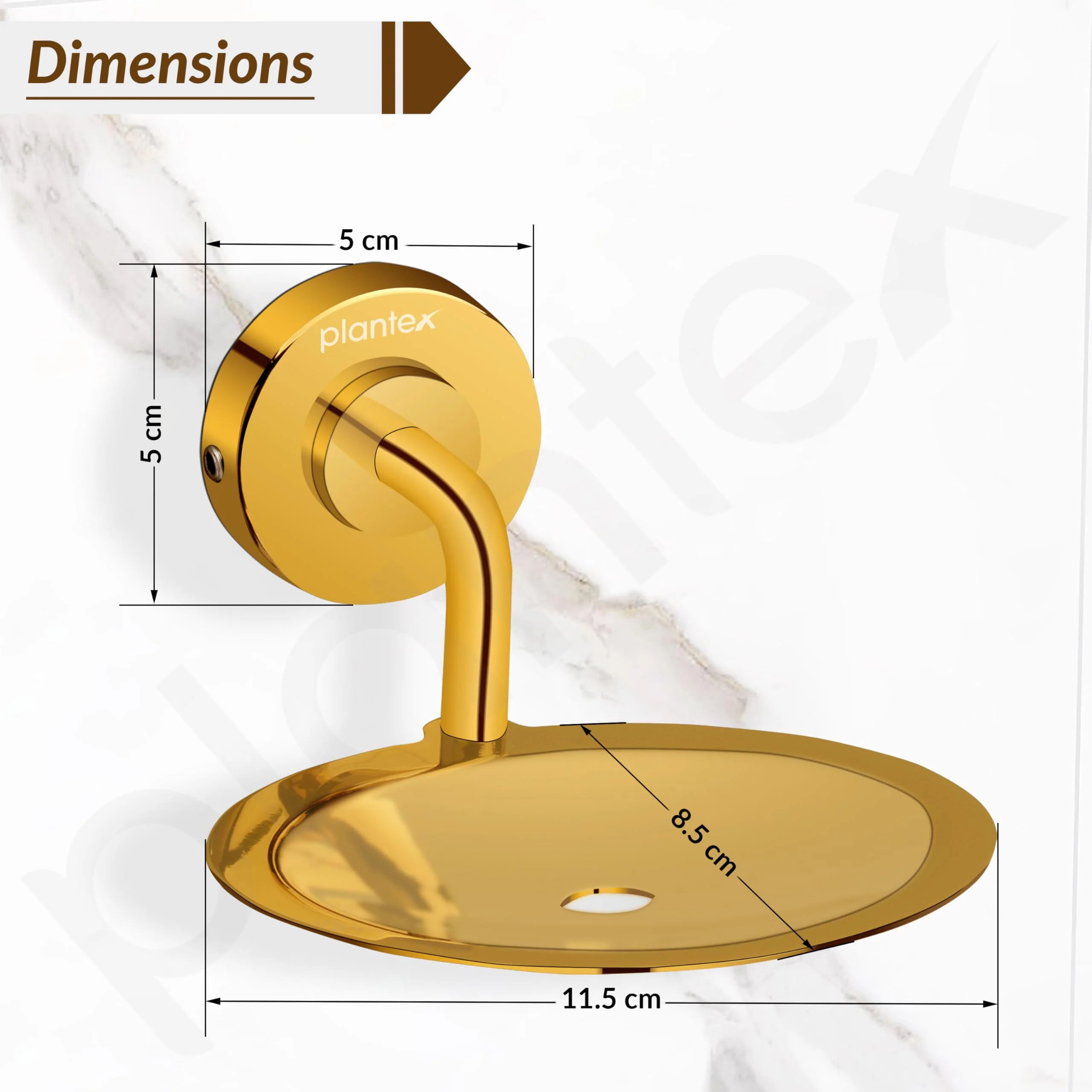 Plantex 304 Grade Stainless Steel Soap Holder for Bathroom Wall - Soap Stand/Dish/Accessories - Daizy (Golden) - Image 2
