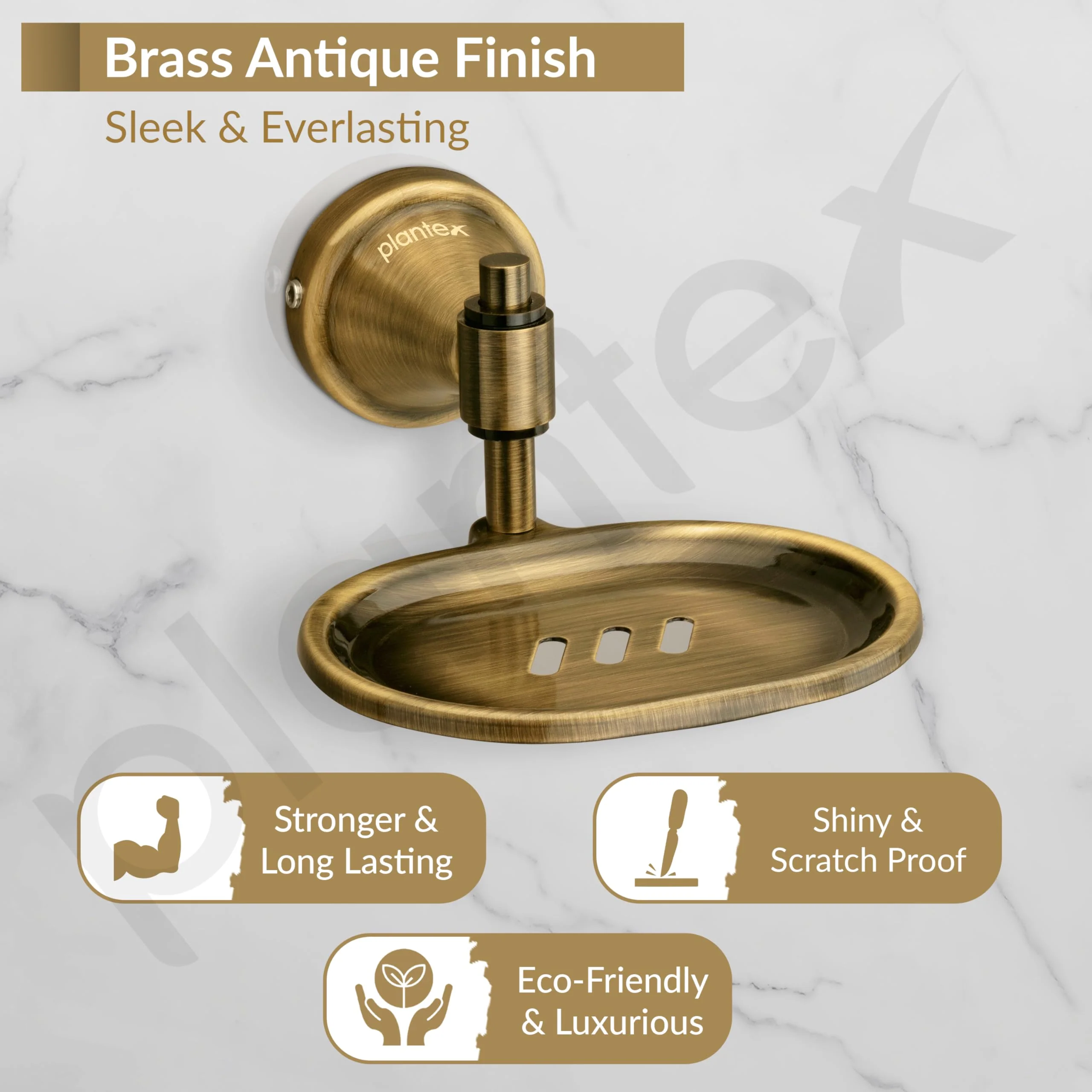 Plantex 304 Grade Stainless Steel Soap Holder Stand for Bathroom and Wash Basin Bathroom Accessories - Niko (Antique) - Image 3