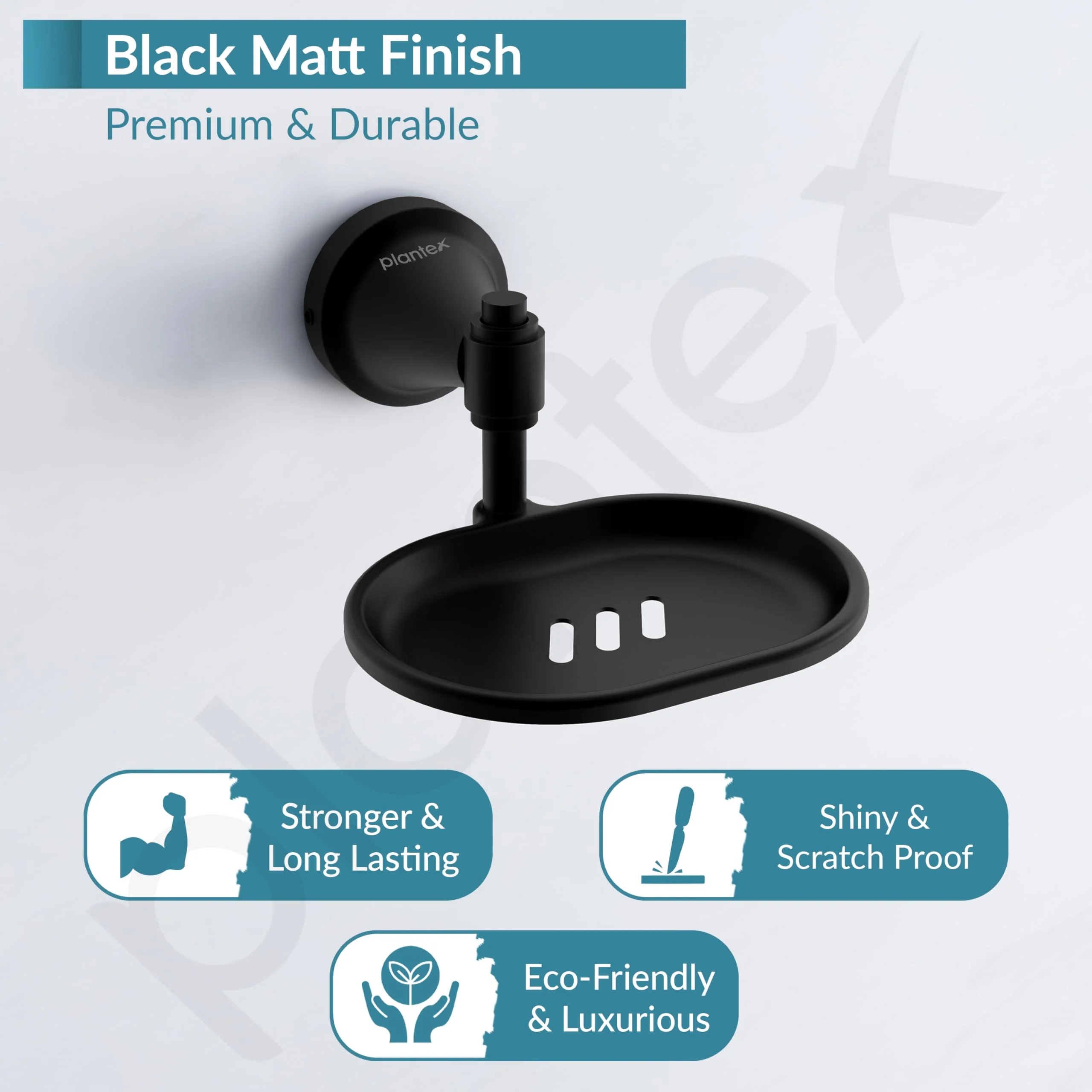Plantex 304 Grade Stainless Steel Soap Holder/Stand for Bathroom and Wash Basin Bathroom Accessories - Niko (Black) - Image 3