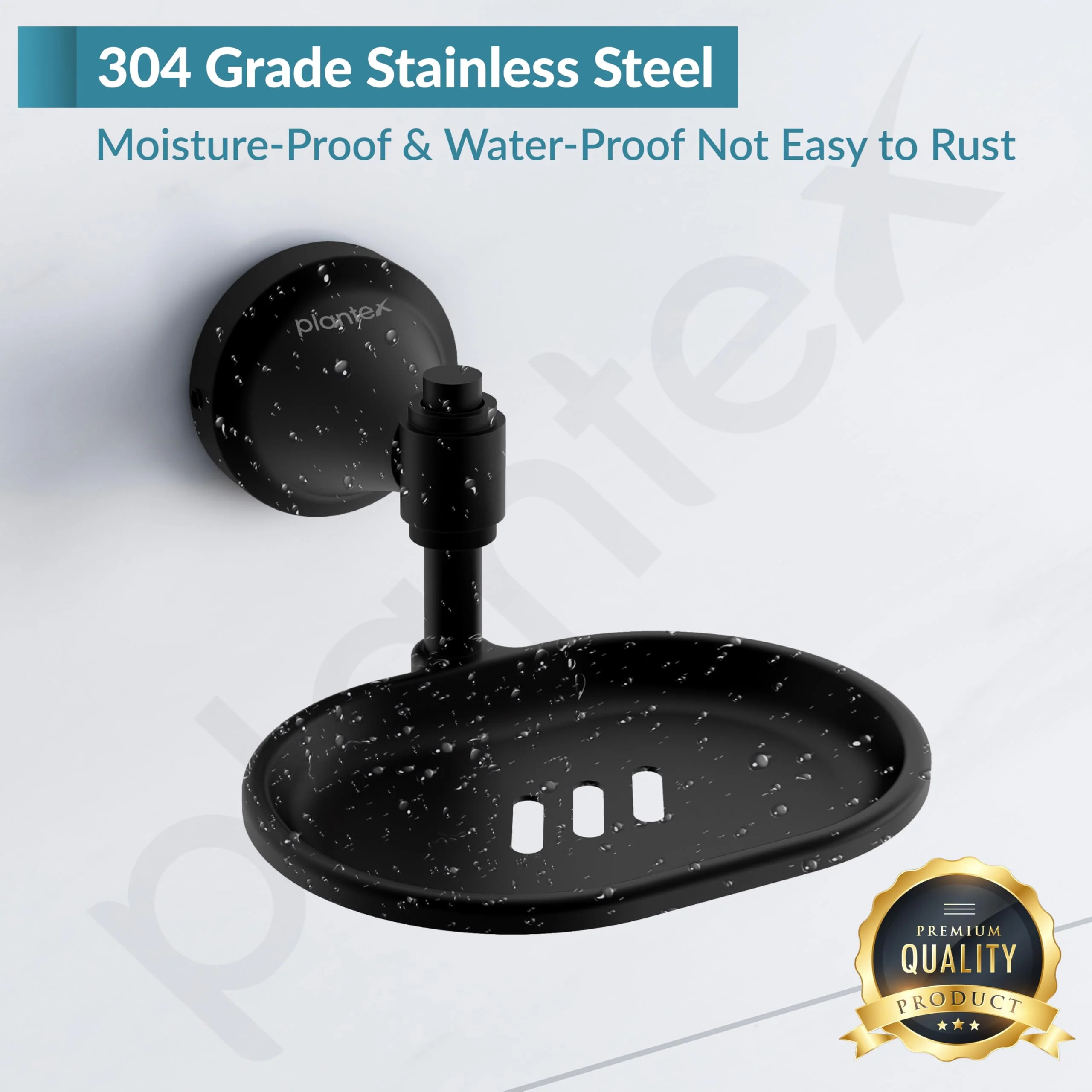 Plantex 304 Grade Stainless Steel Soap Holder/Stand for Bathroom and Wash Basin Bathroom Accessories - Niko (Black) - Image 7