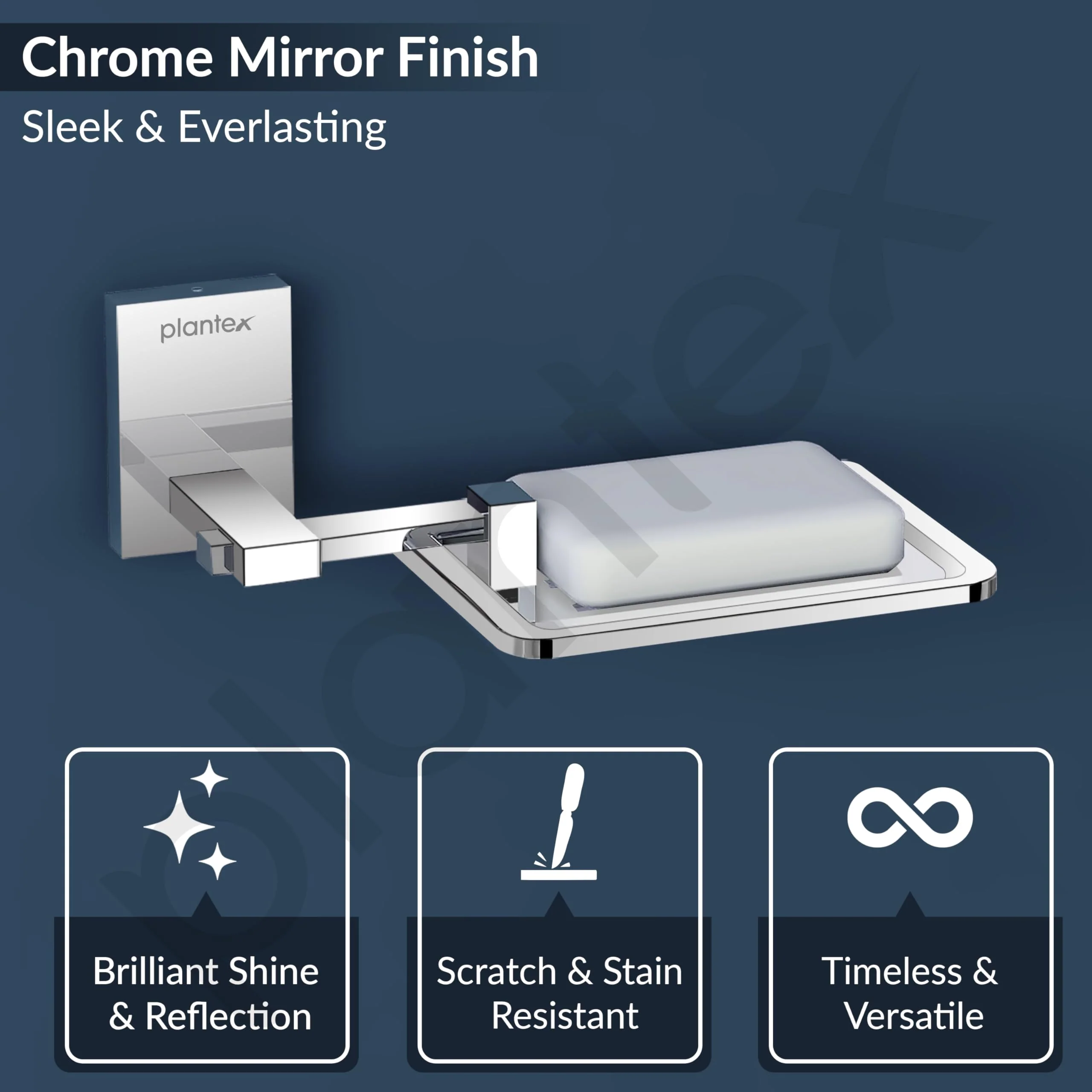 Plantex 304 Grade Stainless Steel Soap Holder Stand for Bathroom and Wash Basin/Soap Stand/Soap Tray/Bathroom Accessories - Senso (Chrome) - Image 5