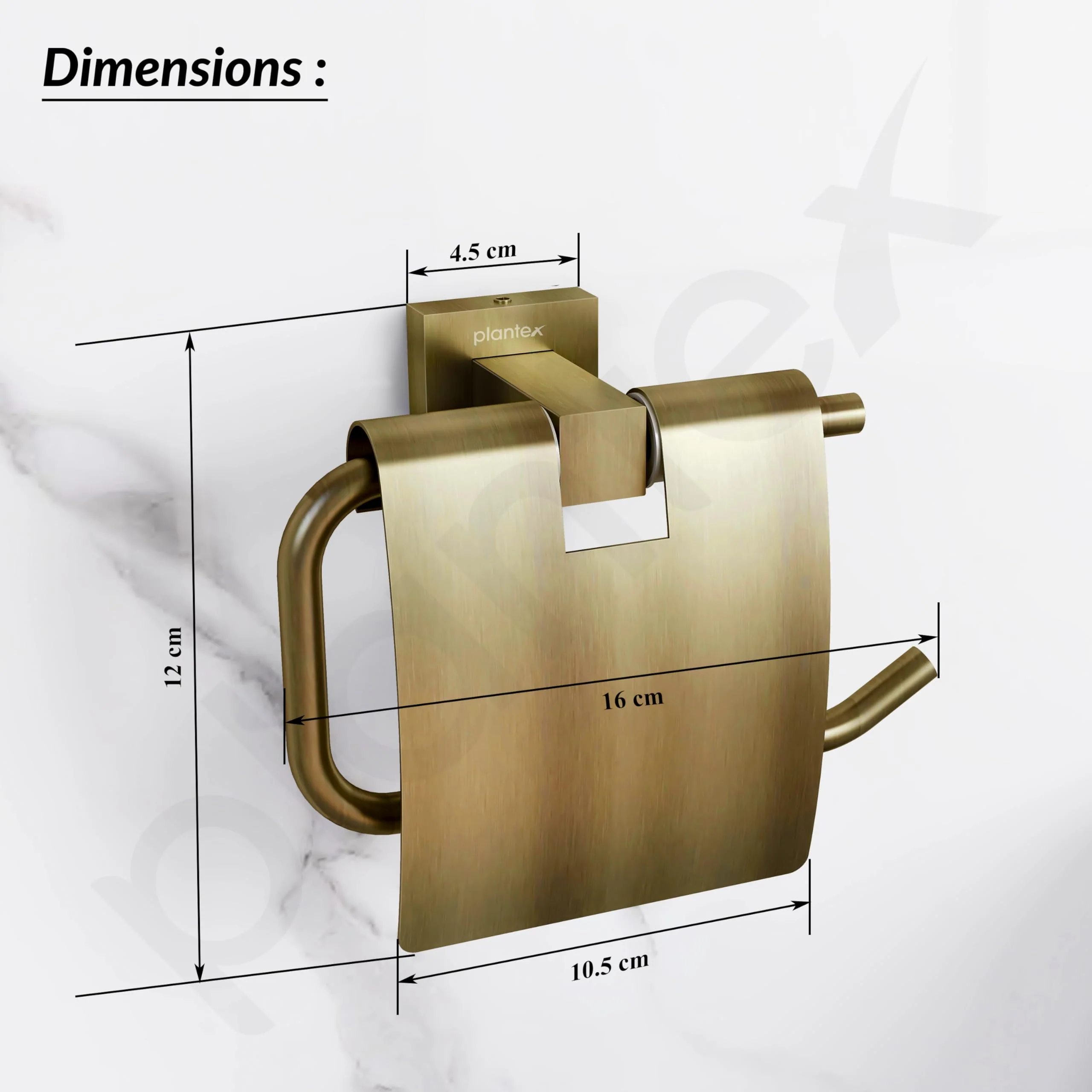 Plantex 304 Grade Stainless Steel Tissue Paper Roll Holder/Toilet Paper Roll Holder for Bathroom Accessories - Splash (Antique) - Image 3
