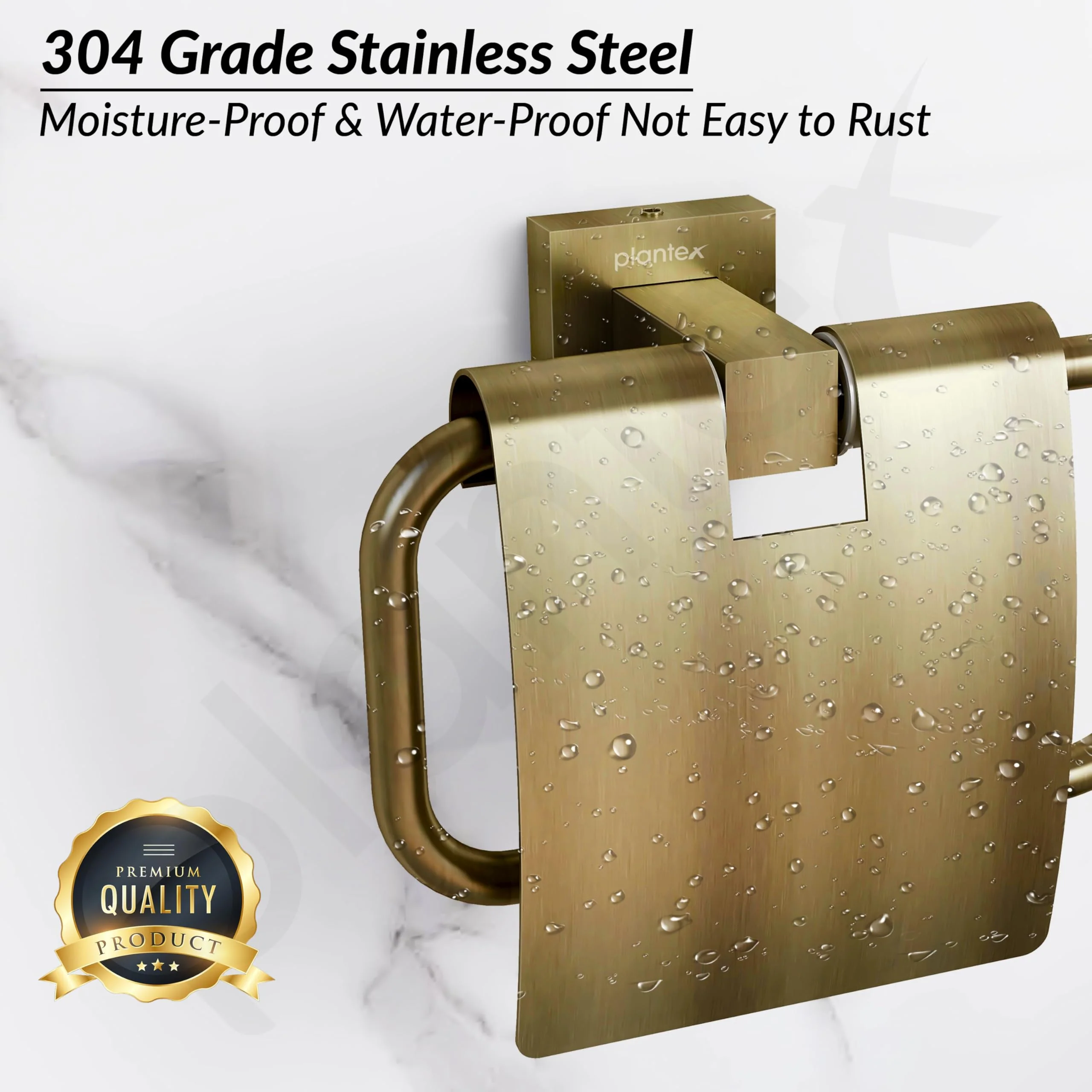 Plantex 304 Grade Stainless Steel Tissue Paper Roll Holder/Toilet Paper Roll Holder for Bathroom Accessories - Splash (Antique) - Image 4