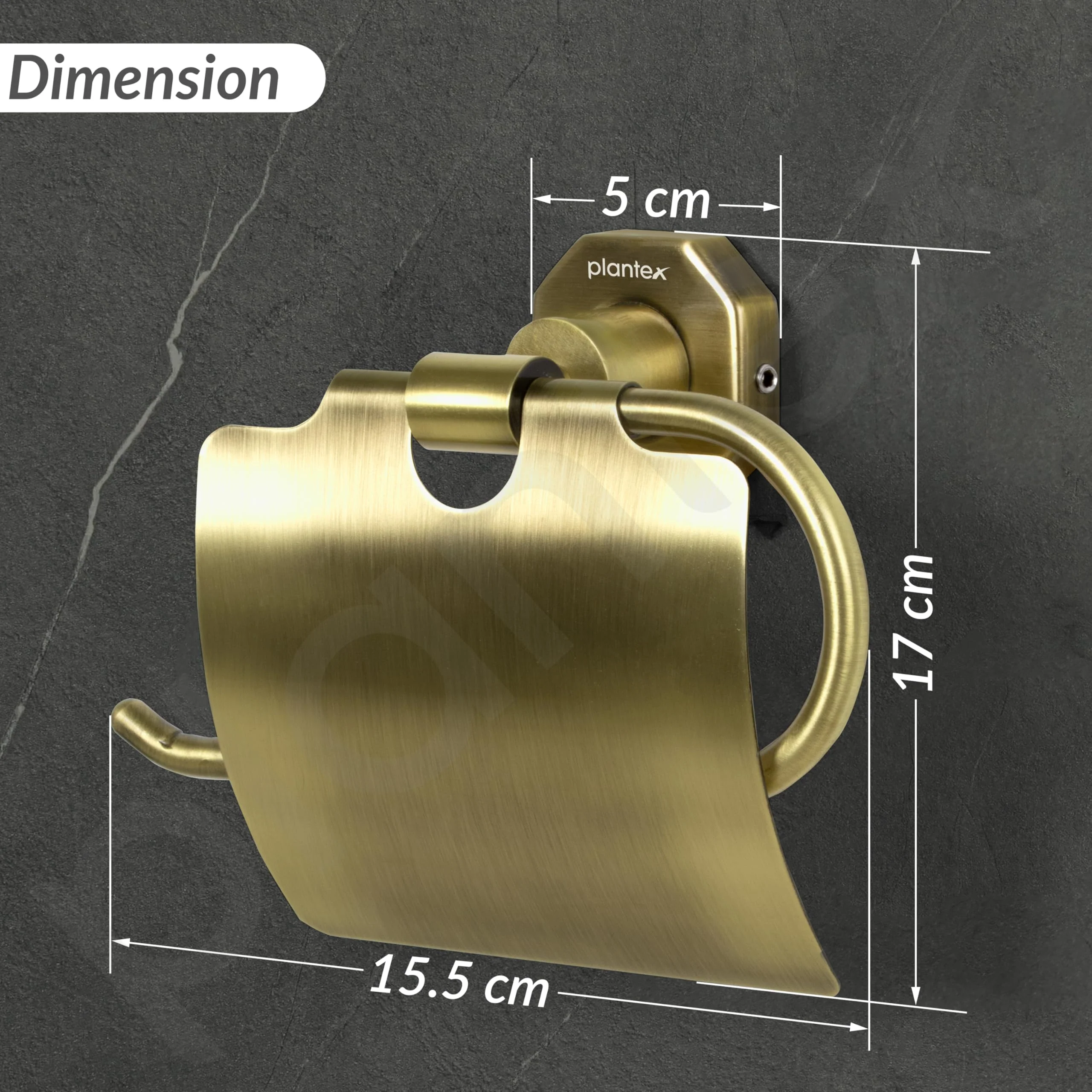 Plantex 304 Grade Stainless Steel Toilet Paper Holder for Bathroom/Toilet Paper Roll Stand/Tissue Holder/Bathroom Accessories - Nipron (Brass Antique) - Image 3